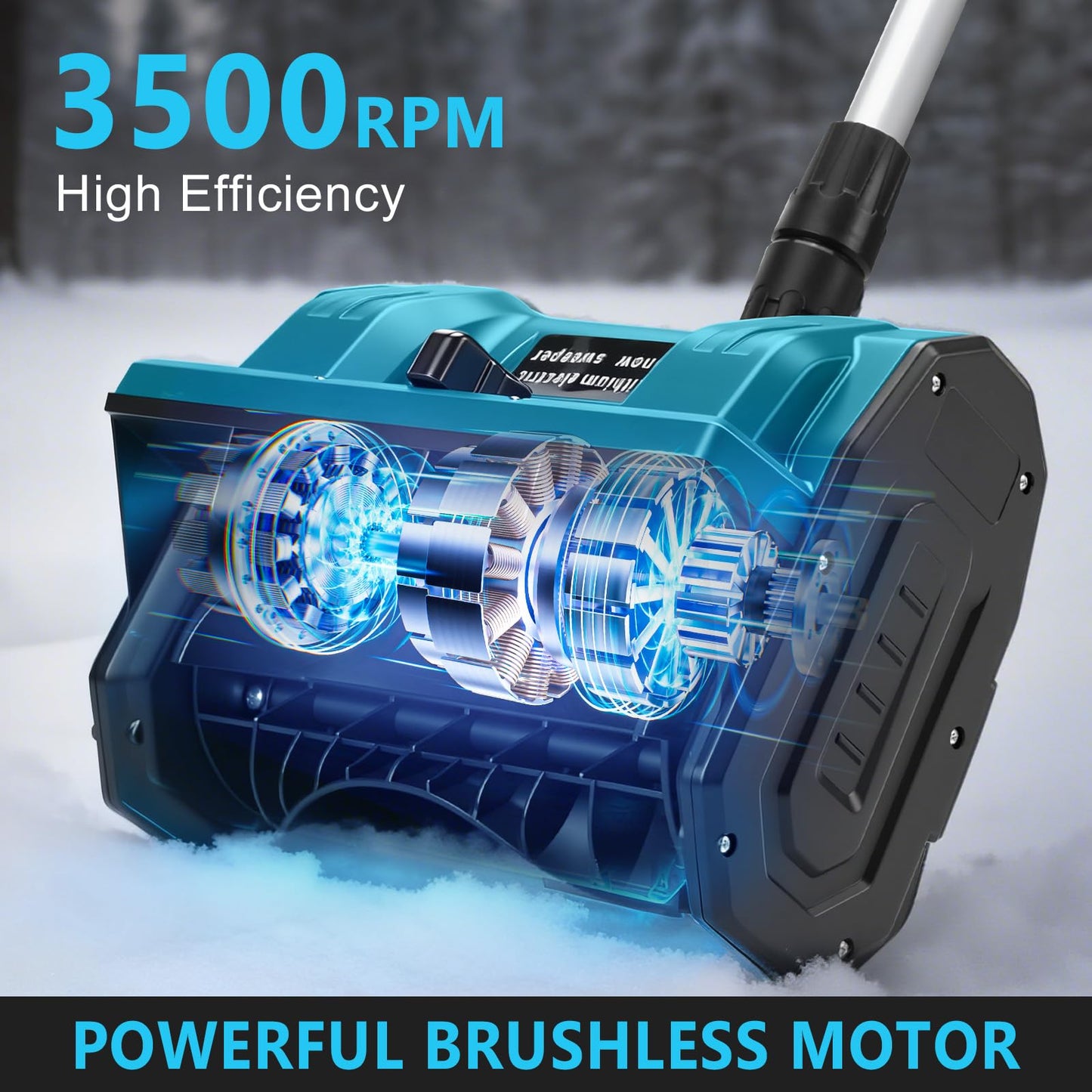 12" Cordless Snow Thrower, 2 x 4.0Ah Batteries - 21V Cordless Snow Blower Shovel, 30cm Width x 15cm Depth Clearing, Brushless Motor, Auxiliary Handle, 3-Direction Adjustable, Compatible with Makita