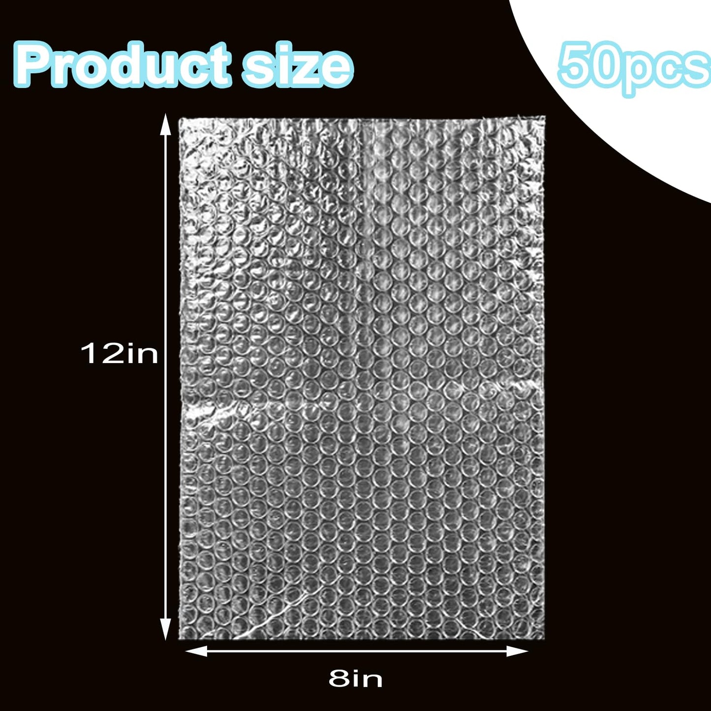 50Pcs Clear Bubble Out Bags 8X12Inch, Bubble Pouches Wrap for Shipping,Double Bubble Walled Cushioning Bags for Moving,Packing and Extra Protecting Fragile Item