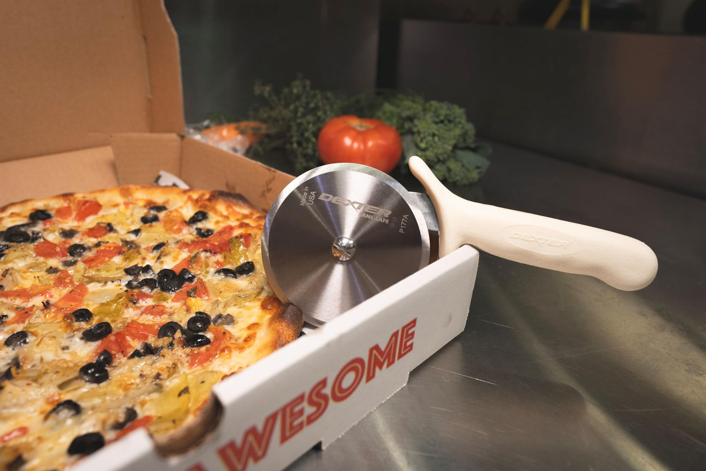 Dexter Russell P177A-PCP Sani-Safe White Handle 4" Pizza Cutter
