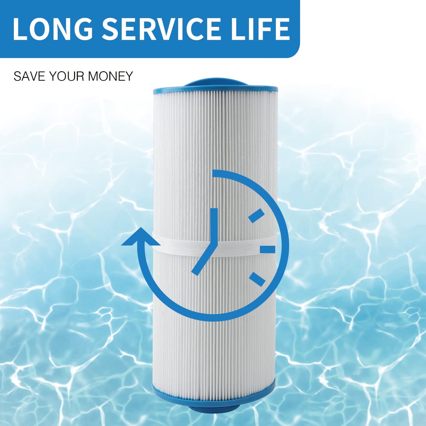 AmiBron 5CH-502 Replaces Marquis Spa Filter, Compatible with PPM50SC-F2M, FC-0195, Marqui spa 20041, 20091, 370-0237 2" Male Fine Thread 50 sq.ft. C-5303 Model Hot Tub Filter 2 Pack