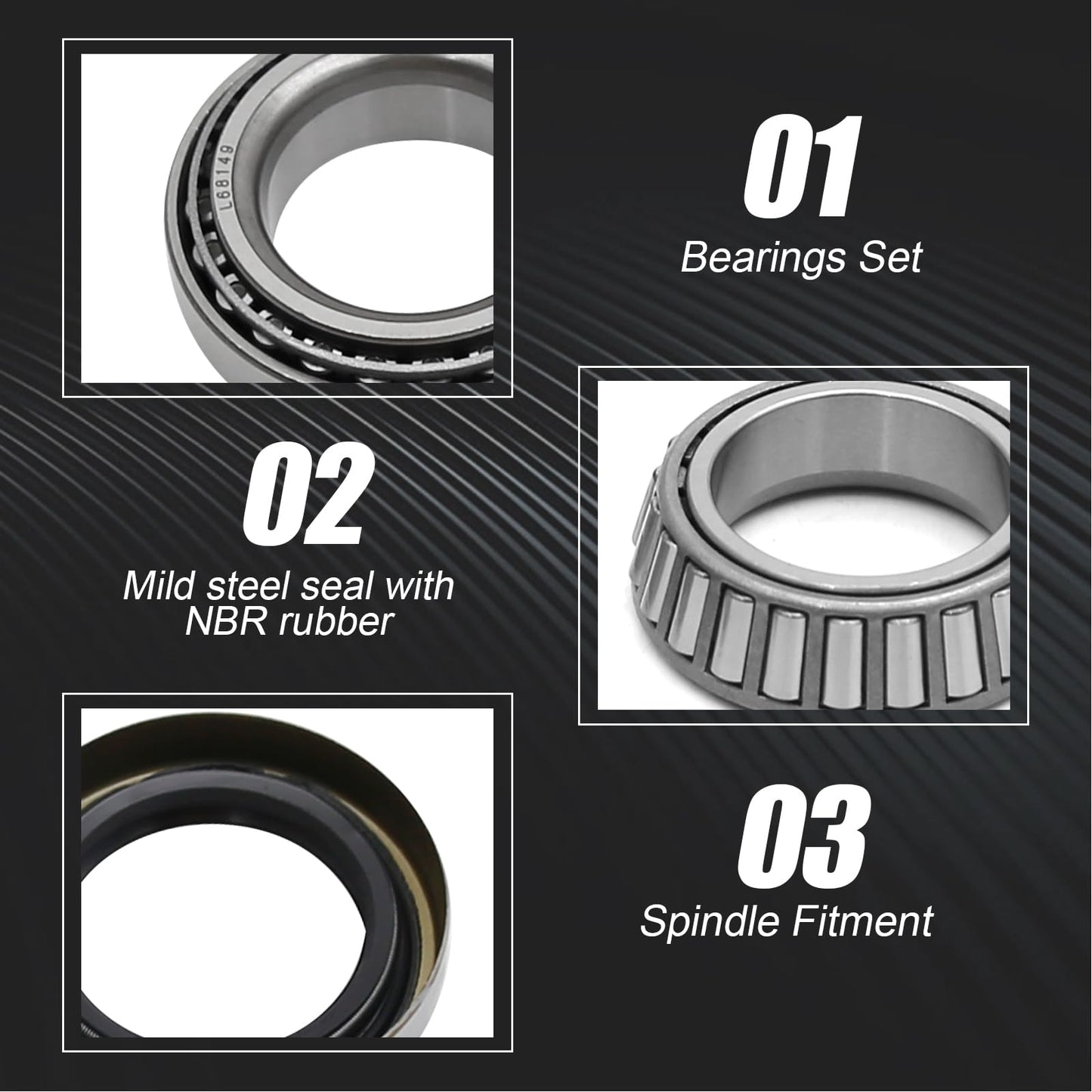 Anxingo Set of 2 Trailer Wheel Hub Bearings Kit L68149 L44649 Boat Trailer Axle Hub Bearing Kit Replacement for 3500 1.719 inch 84 Spindle