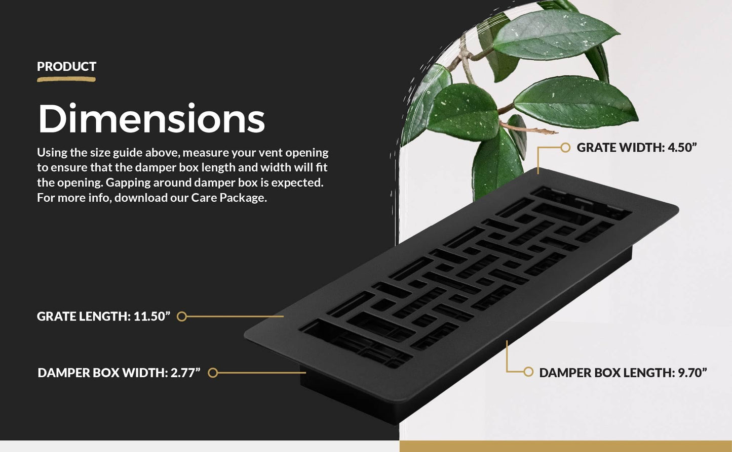 Decor Grates (4-Pack) LAJH310-BLK Oriental Low Profile Floor Register, 3x10 Inches, Textured Black Finish