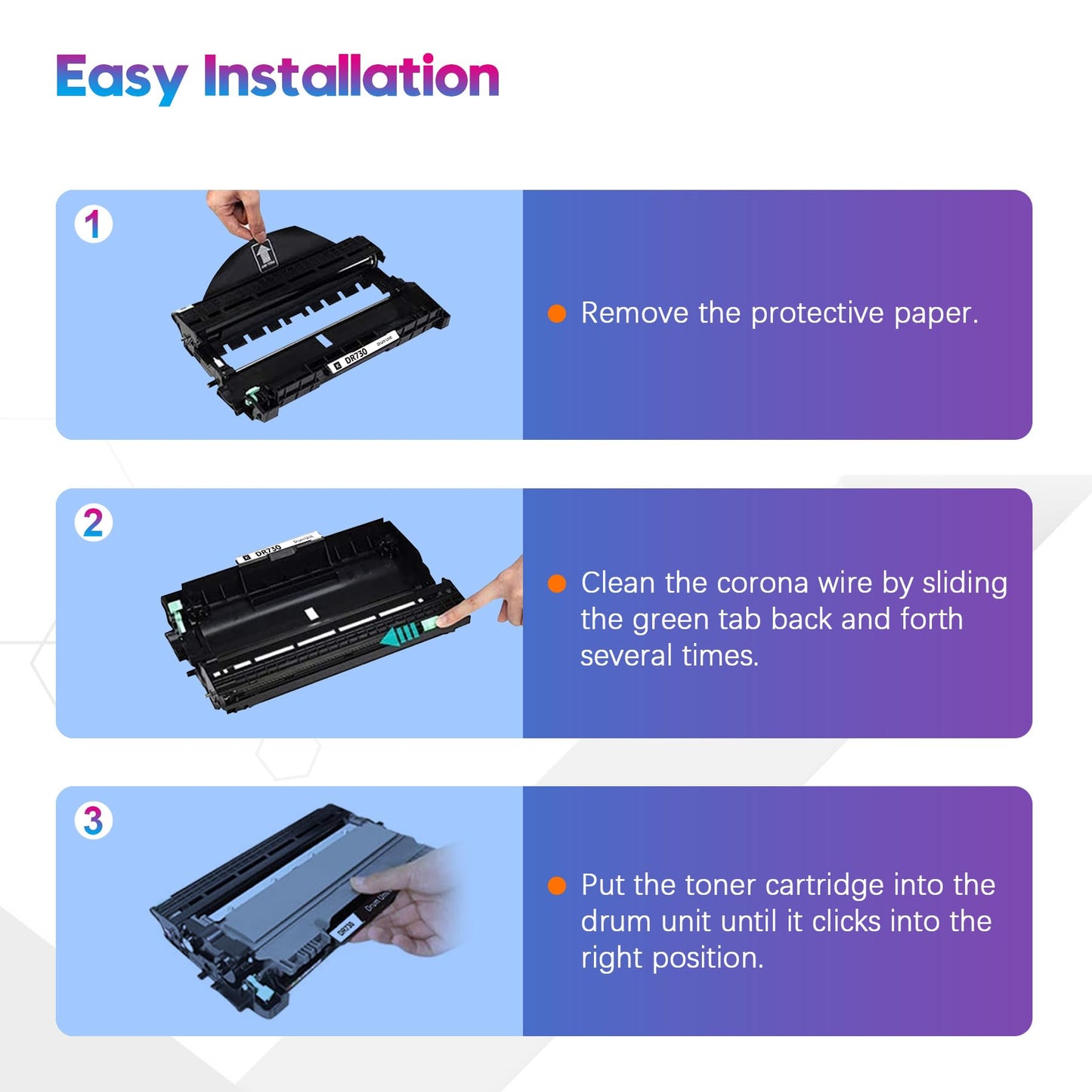 ONLYU Compatible DR730 Drum Unit (NOT Toner) Replacement for Brother DR730 DR760 DR 760 DR-760 for Brother DCP-L2550DW HL-L2390dw MFC-L2710DW HL-L2350DW HL-L2395DW MFC-L2730DW MFC-L2750DW HL-L2370DW