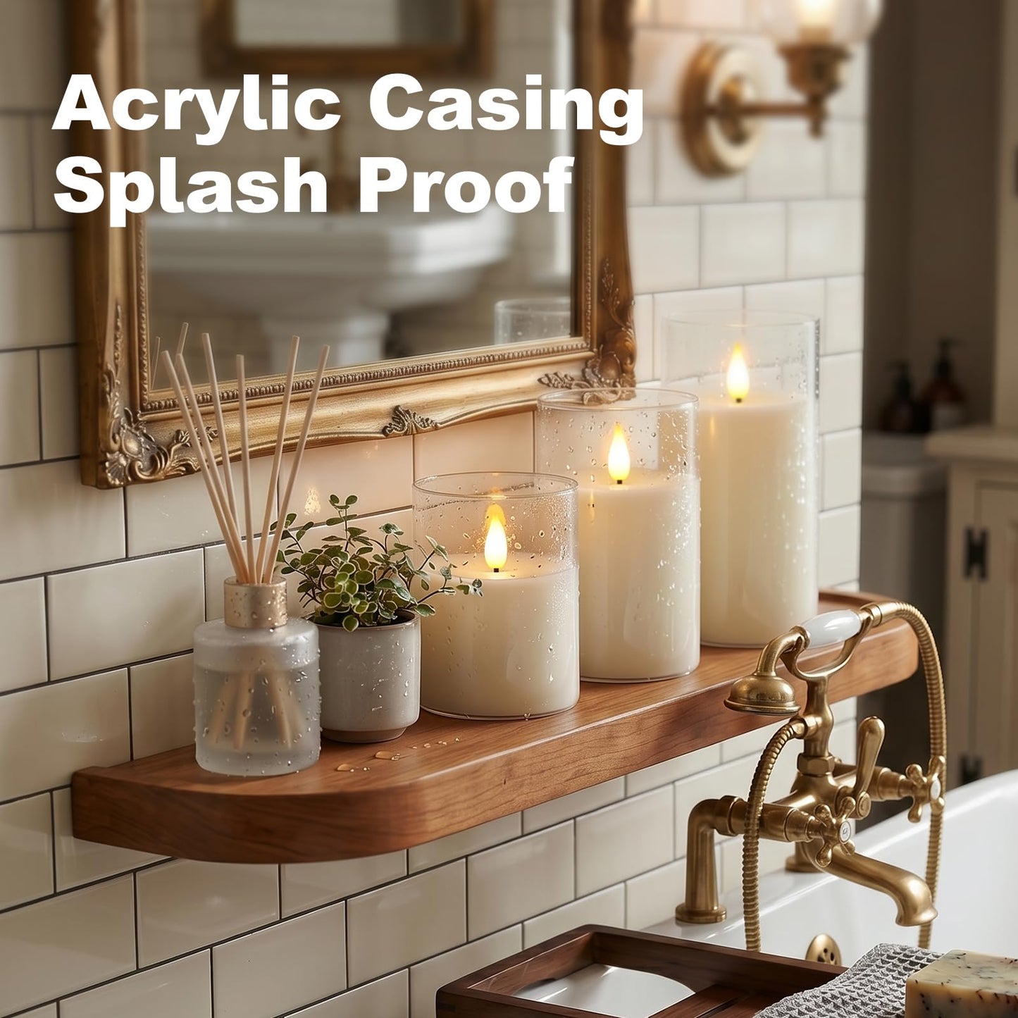 AMAGIC Flickering Flameless Candles, Battery Operated Acrylic LED Pillar Candles with Remote Control and Timer, Romantic Wedding Home Ambience Decoration, 5 Pack White