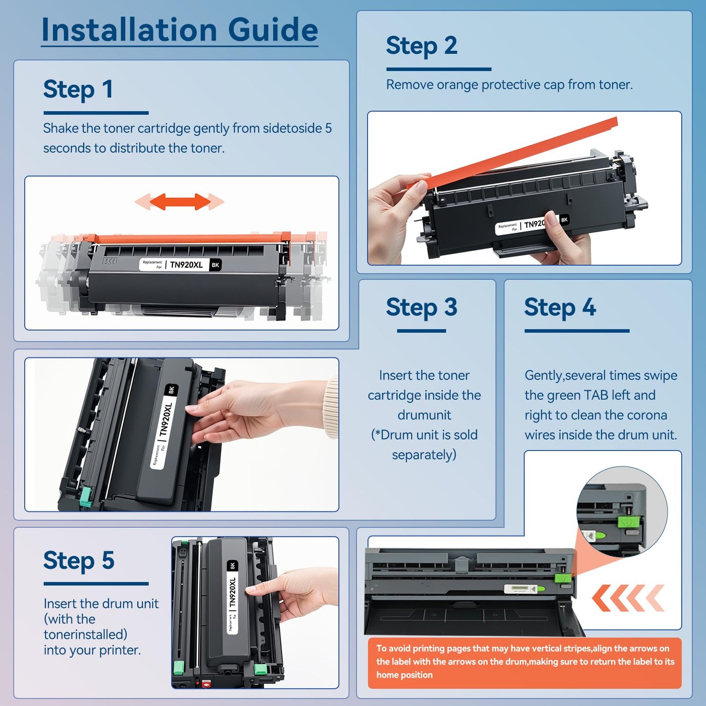 PRINPUSE TN920XXL Toner Cartridge Compatible for Brother TN920XXL TN920XL TN920 TN-920 11000 Pages for HL-L5210DN HL-L5210DW HL-L5210DWT HL-L5215DW HL-L6210DW HL-L6210DWT HL-L6310DW MFC-L6810DW