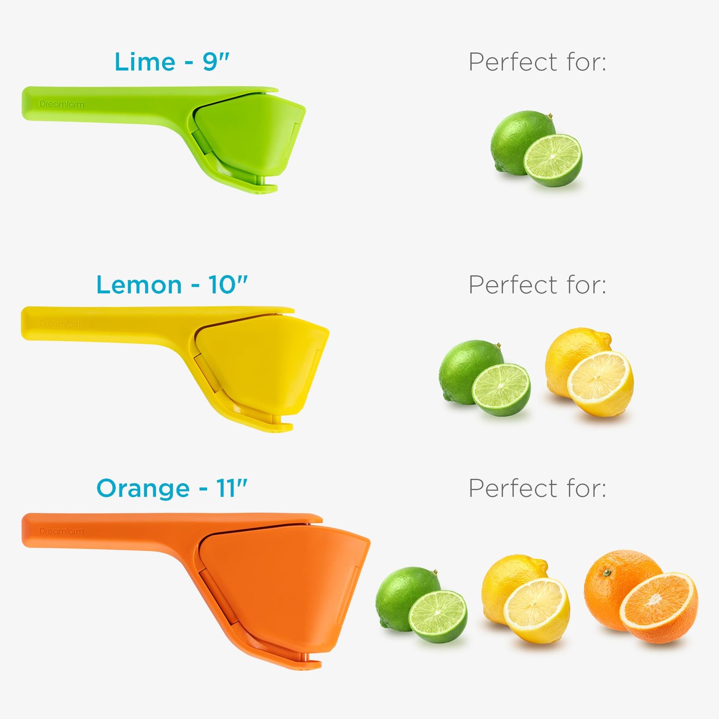 Dreamfarm 10" Lemon Fluicer | Easy Squeeze Manual Lemon Juicer | Citrus Juicer That Folds Flat for Space-Saving Storage | Lemon Squeezer with Sideways Pivot to Increase Leverage + Reduce Effort Needed