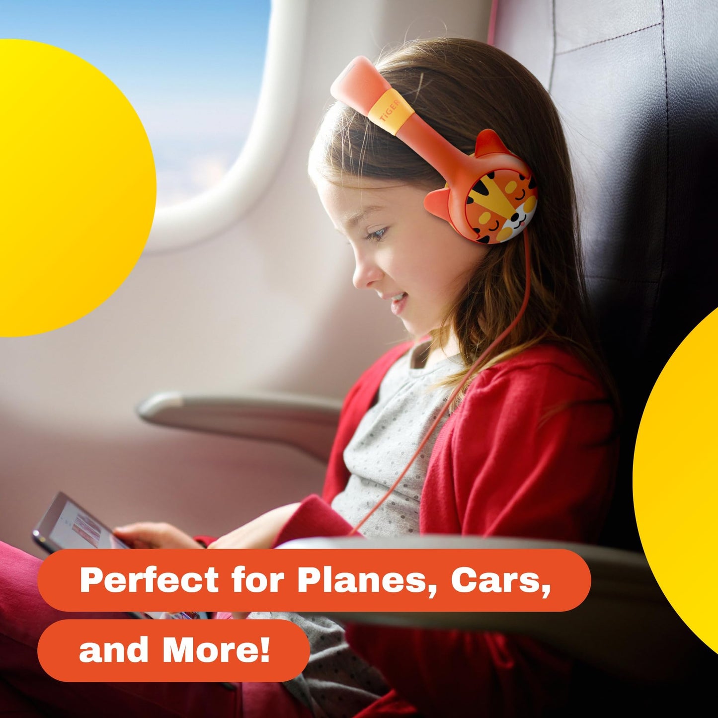 Kidrox® Premium Toddler Headphones for 1+ Year Old - iPad, Tablet, Car, Airplane, Travel, School with 85dB Volume Limit Safe, Durable, and Stylish Baby Infant Child 3.5mm Wired Headphone for Boy, Girl