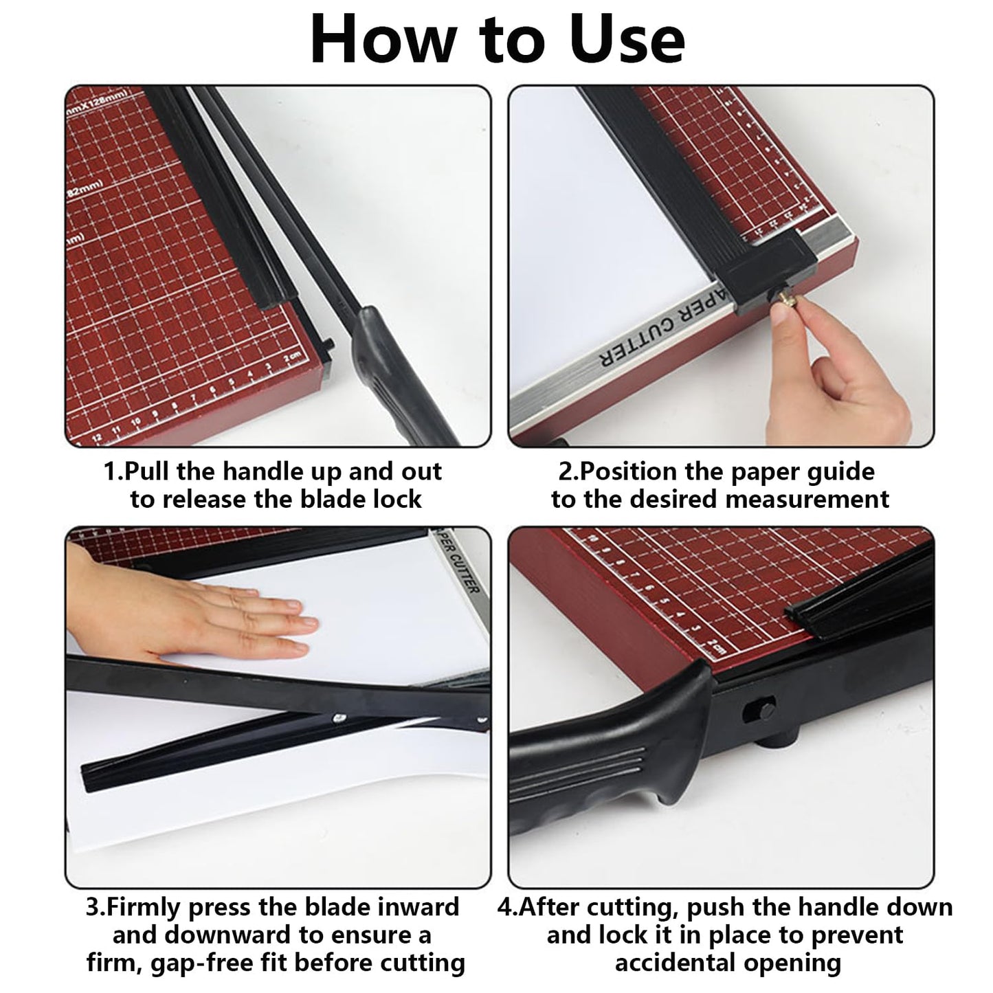 12" Guillotine Paper Cutter – A4 Size Heavy Duty Precision Trimmer with Safety Guard, 15 Sheets Capacity,Titanium Blade for Cutting Paper,Cardstock, Photos,Vinyl, Crafts & Labels (Brown, 12"x10")
