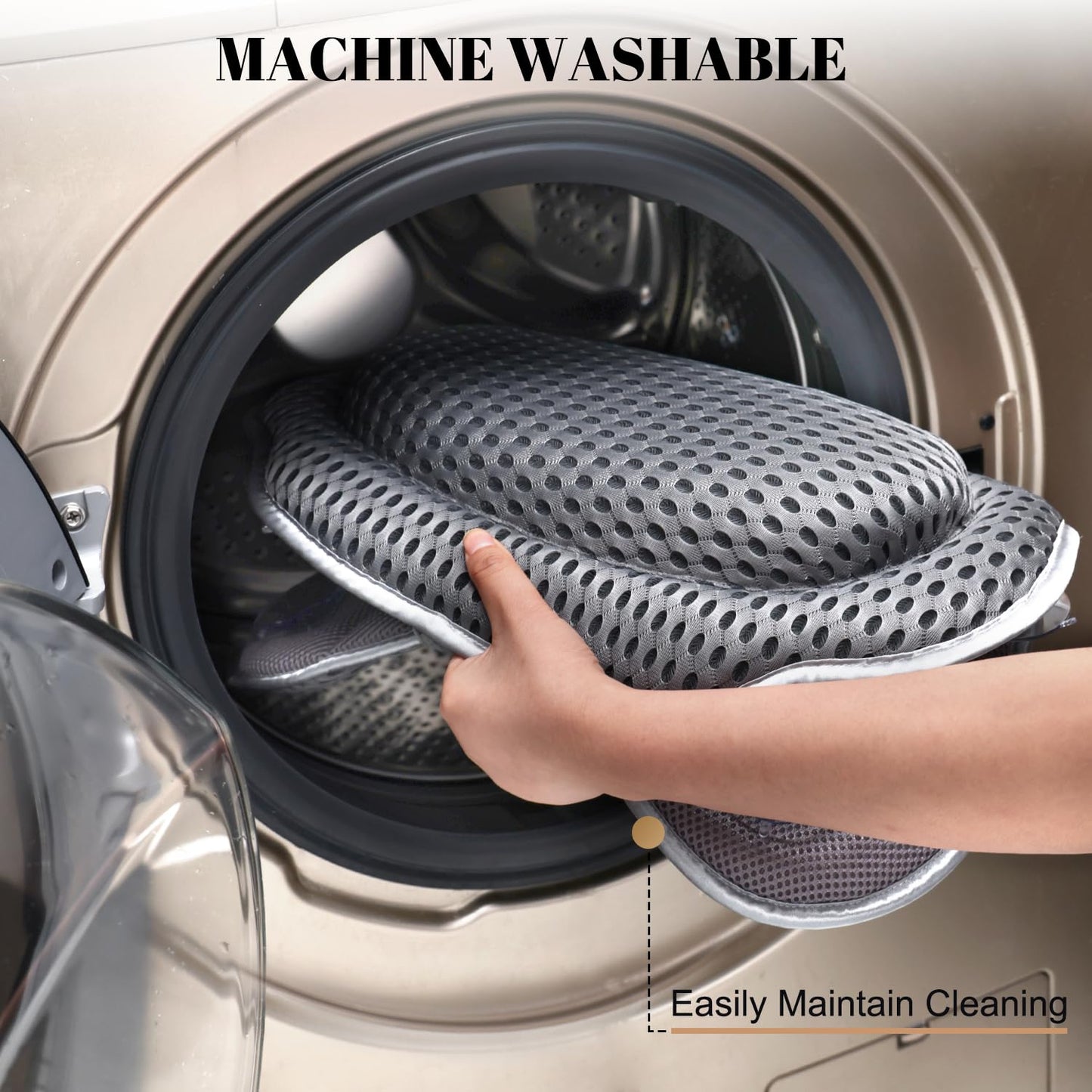 Bath Pillow Spa Bathtub Pillow with Non-Slip Suction Cups, Head, Neck, Back & Shoulder Rest Support, Soft & Luxury Bathtub Cushion, Bath Pillow Fit Hot Tub, Bathtub (Grey)