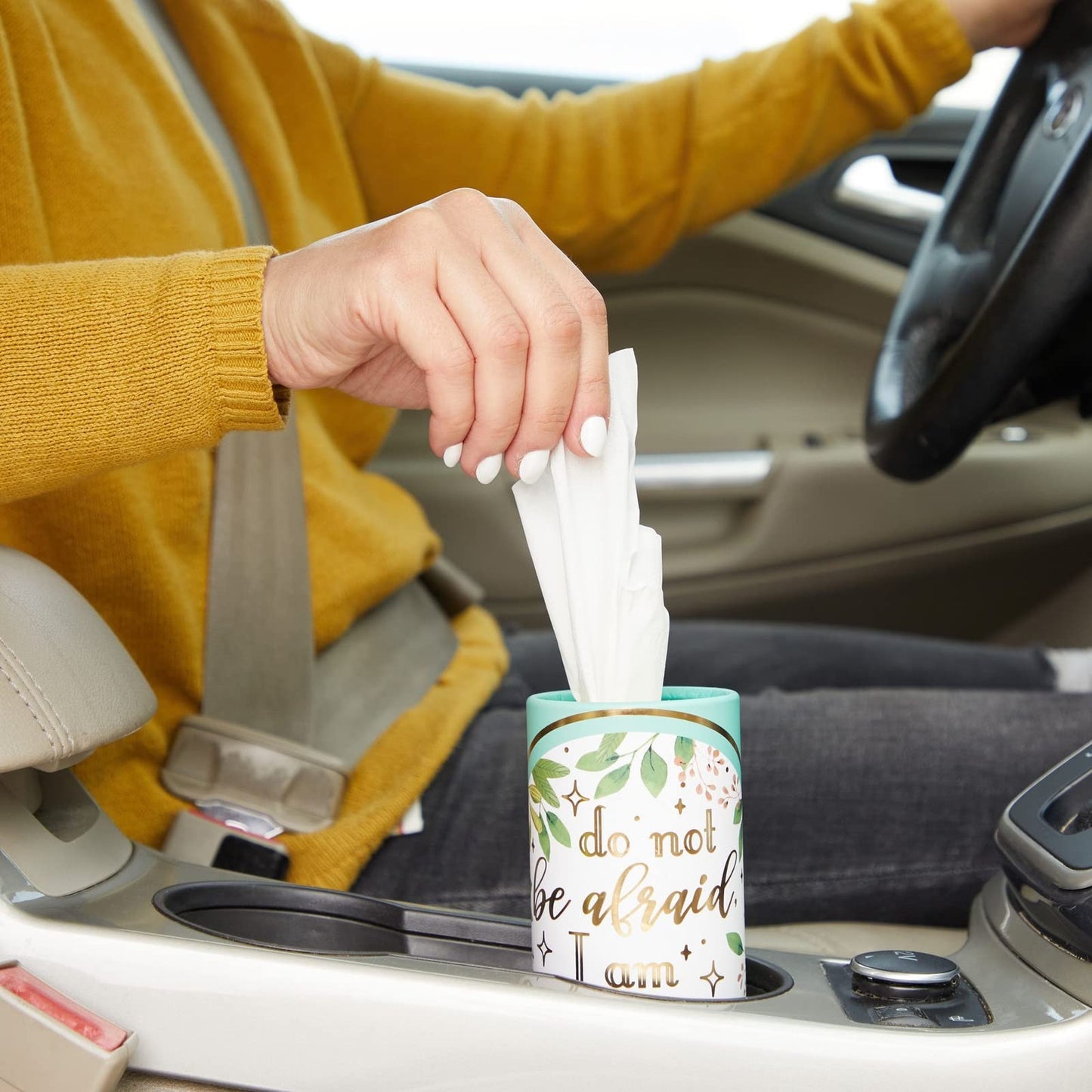 8-Pack Car Tissues Cylinder Boxes - Round Travel Wipes for Car Cup Holder (50 Tissues Per Container)