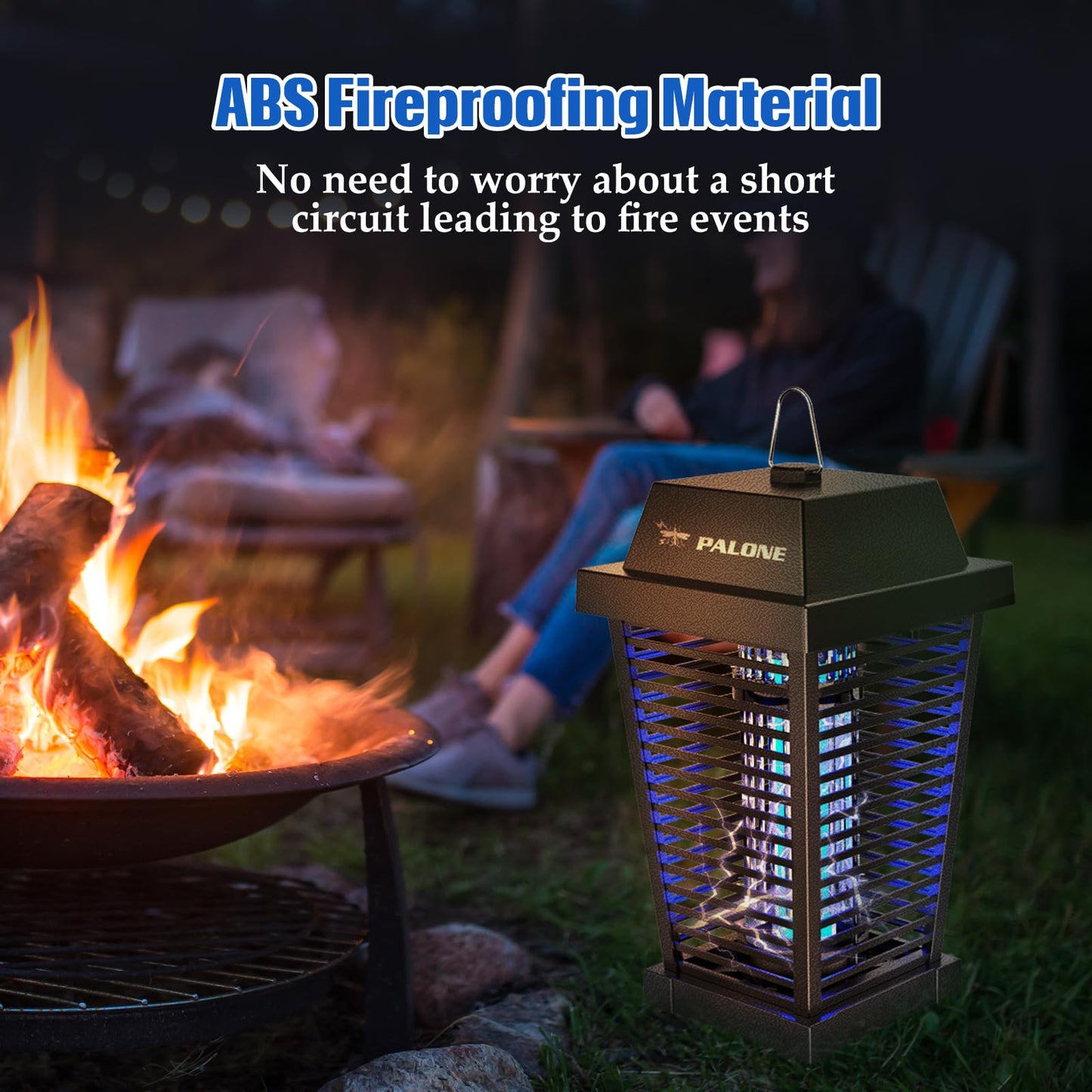 PALONE Bug Zapper with 4500V, USB-C and Solar Panel Dual Charging, Waterproof Bug Zapper with 7.5W Solar Charging Panel, Suitable for Camping Outdoor