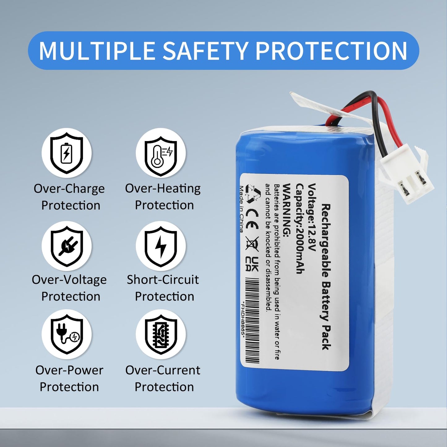 ZTHY New 2000mAh 12.8V Vacuum Battery Replacement for Lefant M210 M210B M210P M213 M213S,OKP Life K2 Robot Vacuum Cleaner Series IFR 18650 4S1P