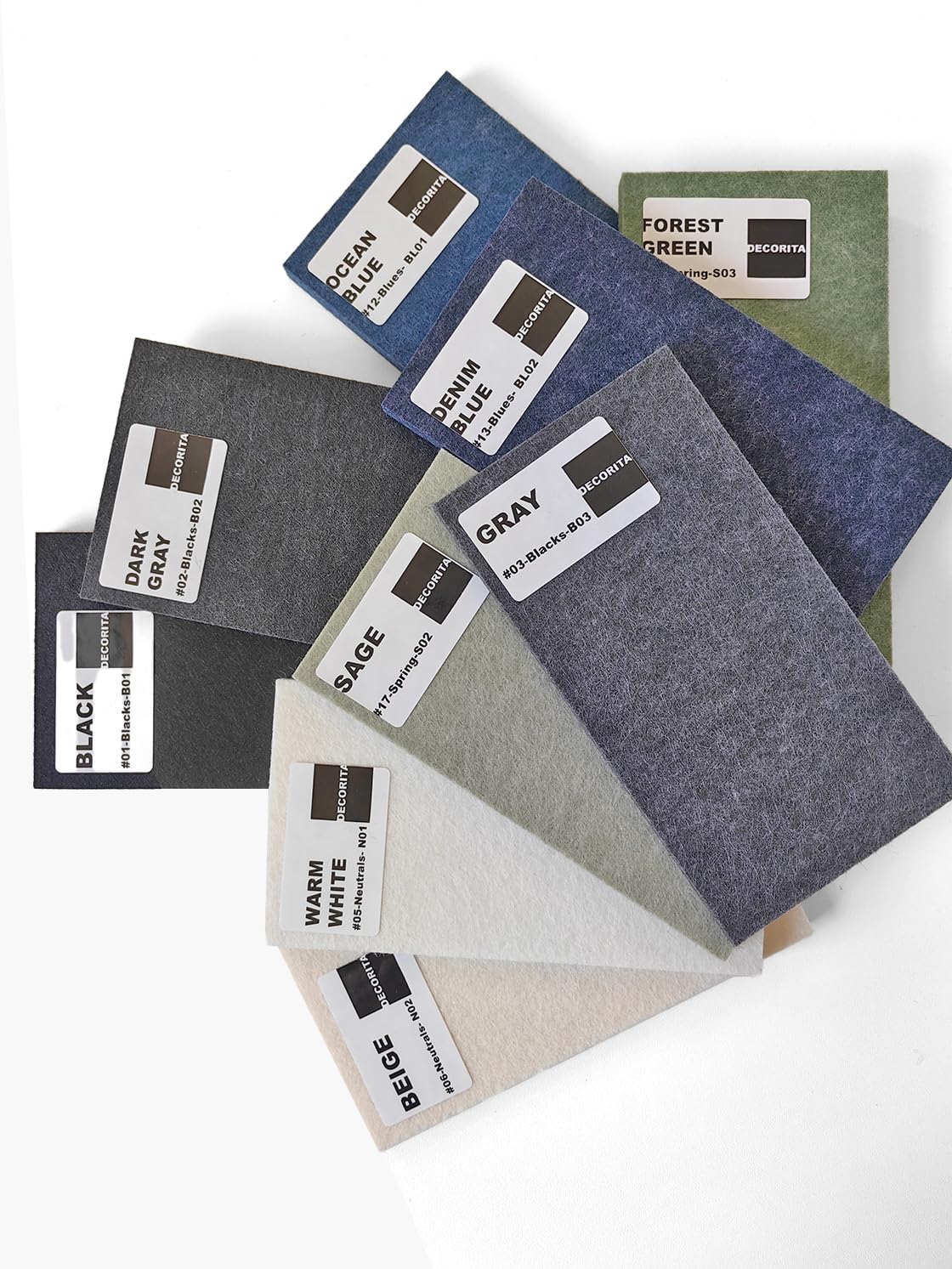 DECORITA Large Cork Board Alternative - 47x35in 12 Pack Felt Wall Tiles With Safe Removable Adhesive Tabs - Pin Board for Office, Tack Board 48 x 36 - Gray