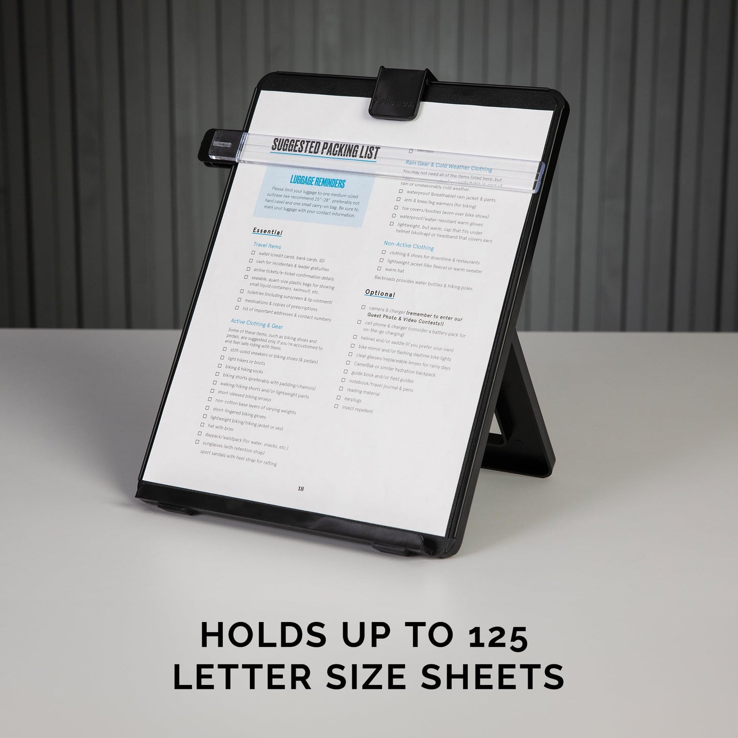Fellowes Desktop Copyholder - Letter, Black, 7.38 x 10.13 x 11.25 inches, 21106