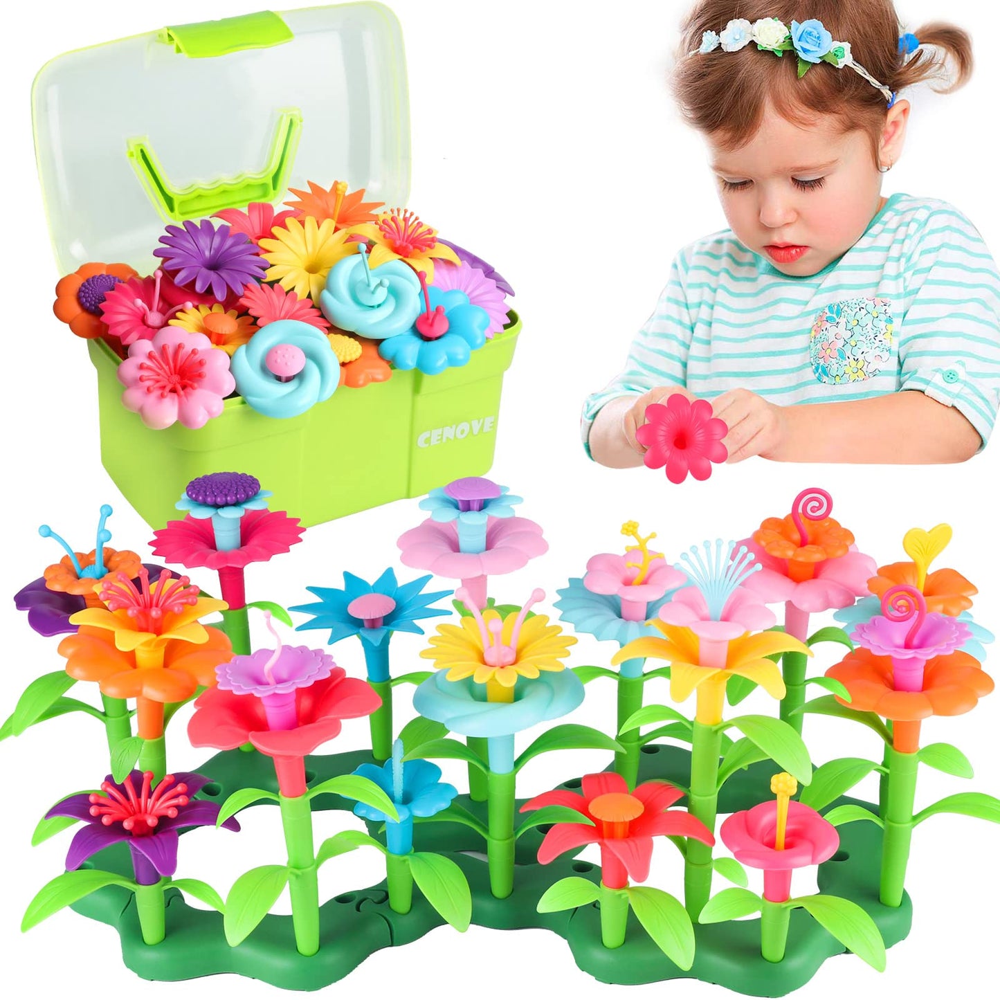 Birthday Toys for 3-6 Years Old Boys Girls,Upgrade DIY Building Blocks Stacking,STEM Educational Kids Toys Brain Development Preschool Kindergarten Arts and Crafts Toy(130 PCS)