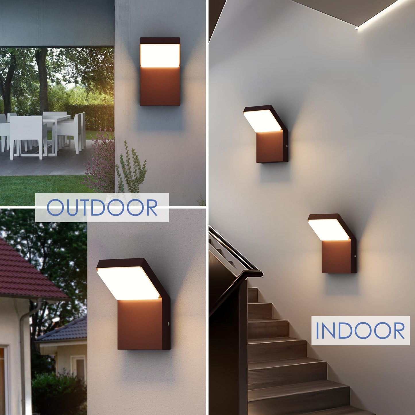 Aipsun Exterior Wall Sconce IP65 Outdoor Sconces Light LED Modern Porch Sconce Lights Outdoor Lights Wall Mount for Porch 3000K Warm Light (2 Pack)