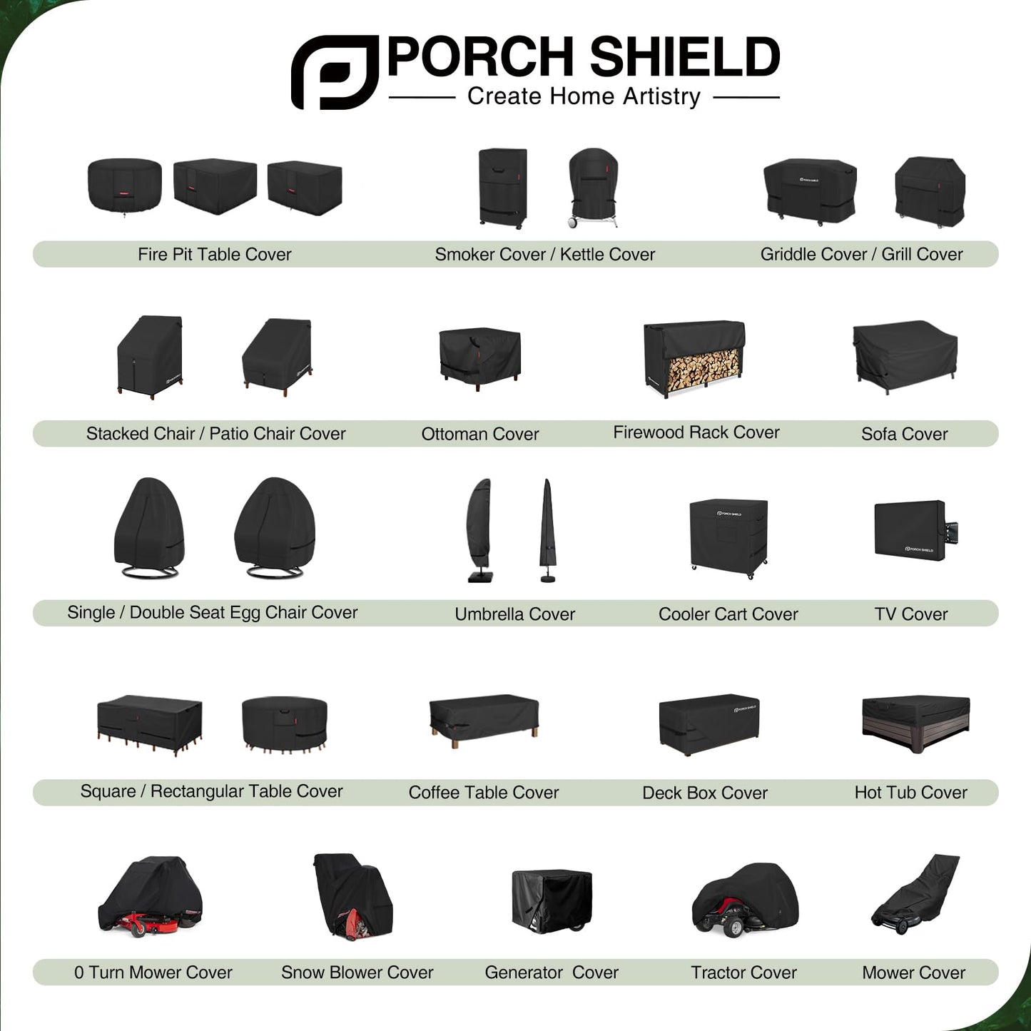 Porch Shield Patio 3-Seater Sofa Cover - Waterproof Outdoor Couch Deep Seat Sofa Cover 86W x 38D x 35H inch, Black