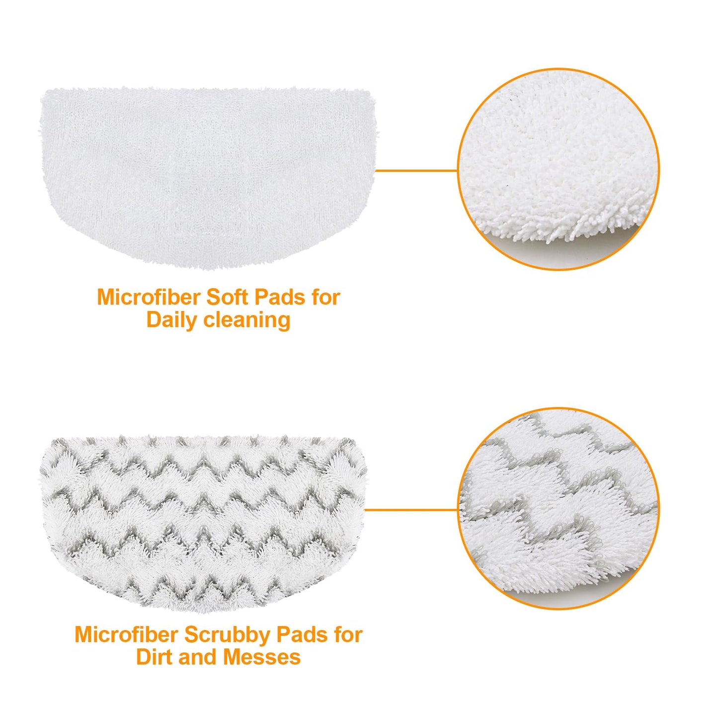 10 Pack Steam Mop Replacement Pads Compatible with Bissell Powerfresh Steam Mop 1940 1806 1544 2075 2685A 2181 2814 Series, Model 19401 1940A 1940W 19405 2075A 2685A 5938, Microfiber Reusable