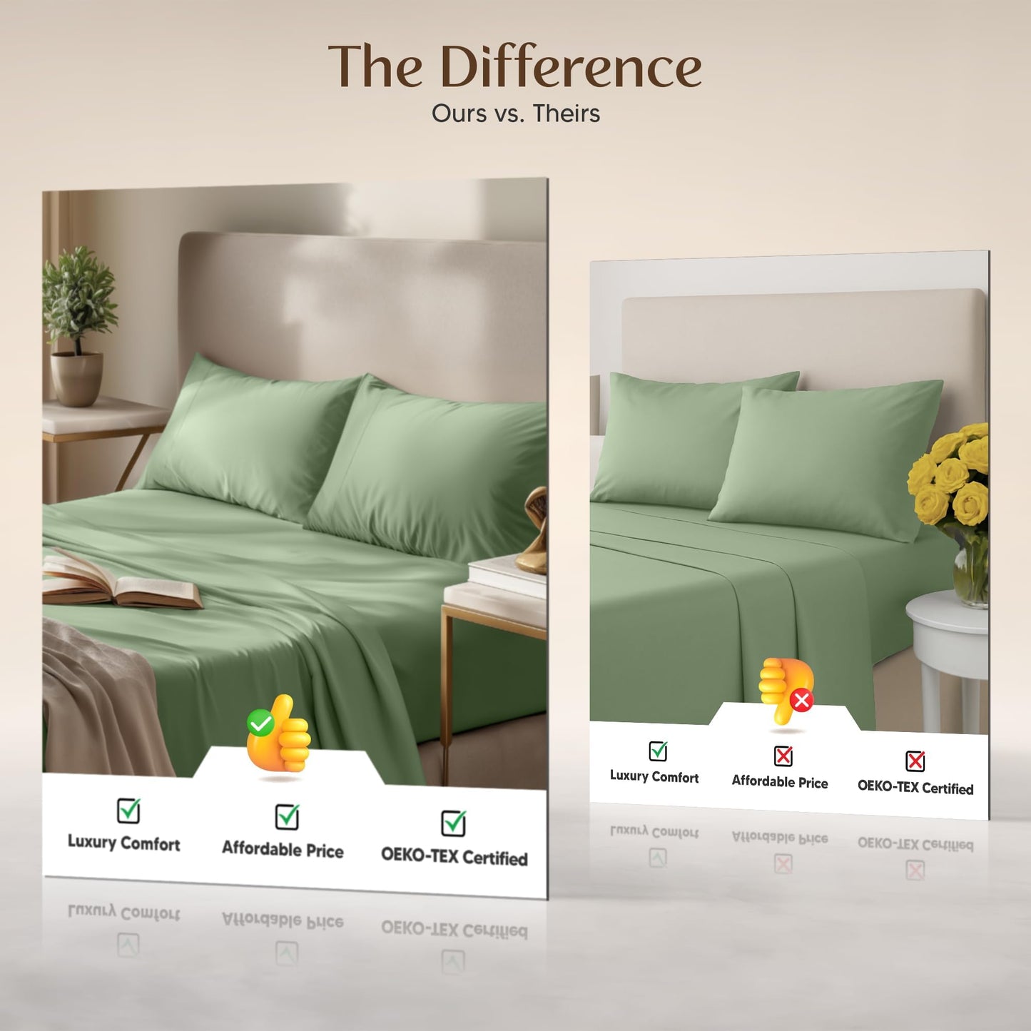 Utopia Bedding King Bed Sheet Set - 4 Piece Bedding - Soft Brushed Microfiber Fabric - Shrinkage & Fade Resistant - Easy Care (Sage)