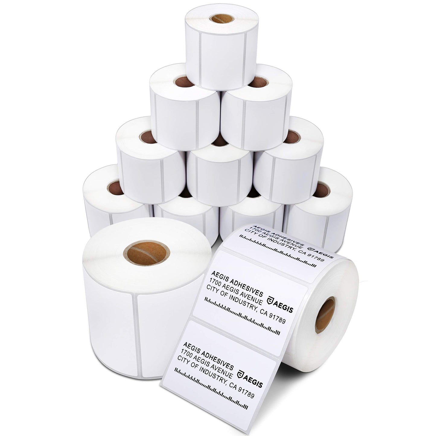 Aegis Adhesives - 3" X 2" Direct Thermal Labels (12 Rolls, 700 Labels/Roll) for Shipping and Postage - Perforated, Compatible with Rollo, Zebra, and Other Desktop Label Printers