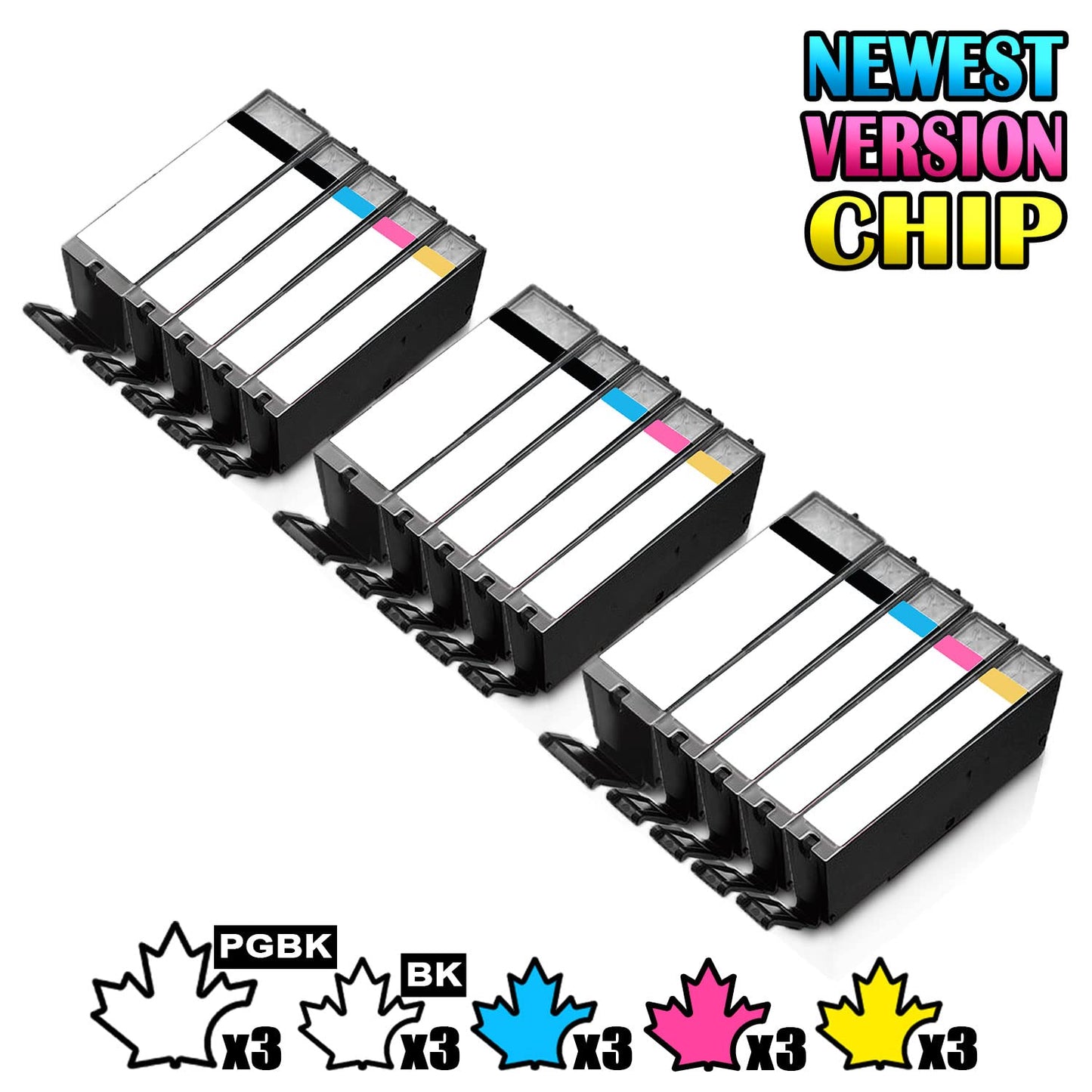 3 Set of 5 Inkfirst Compatible PGI-250XL CLI-251XL PGI-250 CLI-251 Ink Cartridges Replacement for Canon PIXMA MX922 MG5420 MG5422 MG5500 MG5520 MG5522 PGI250XL CLI251XL Black Cyan Magenta Yellow PGI-250PGBK CLI-251BK CLI-251C CLI-251M CLI-251Y