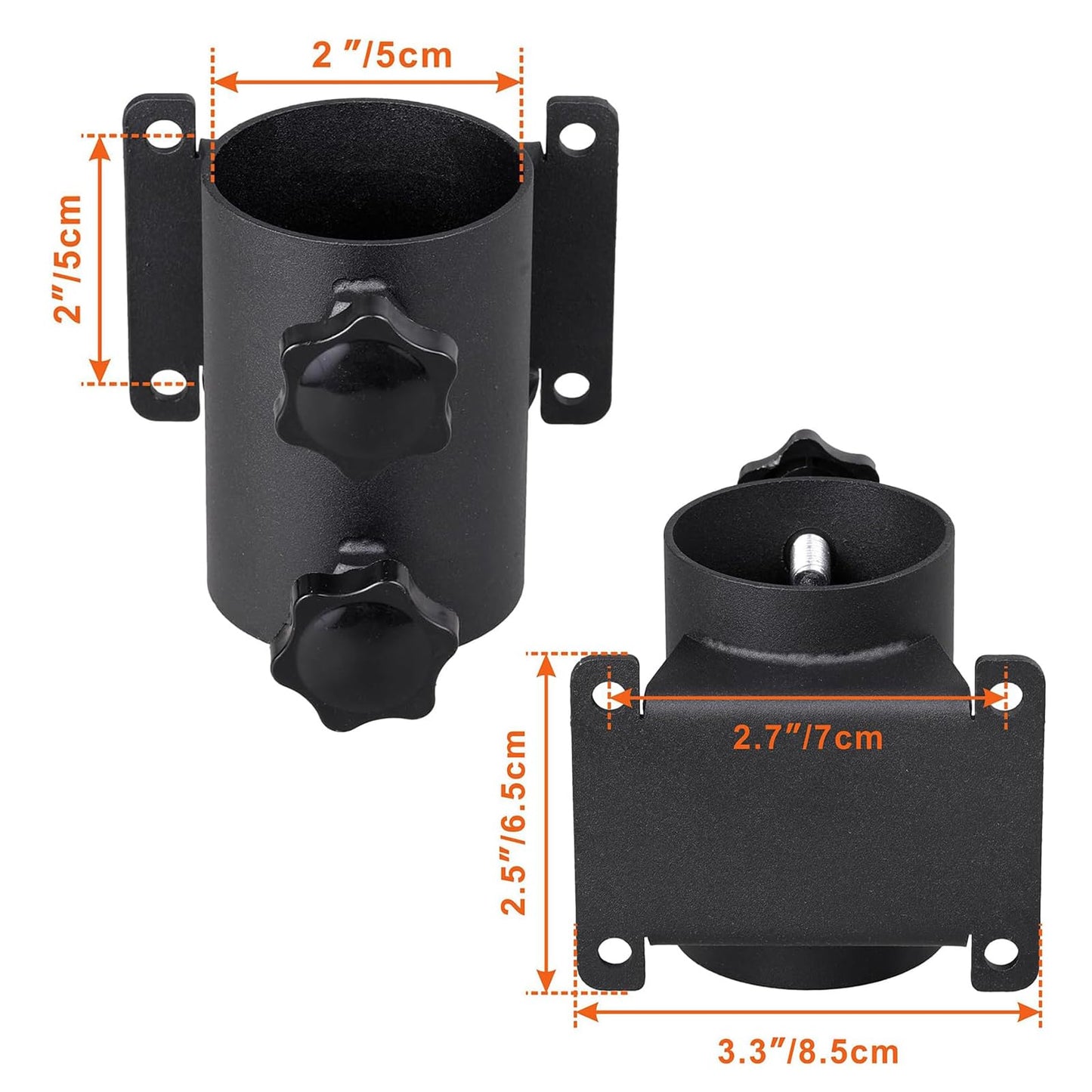 VANROUG 4PCS Heavy Duty Patio Umbrella Holder,Patio Umbrella Stand Umbrella Clamp Mount Bracket for Deck Railing, Mount to Deck, Fences ,Balcony or Outdoor Courtyard etc