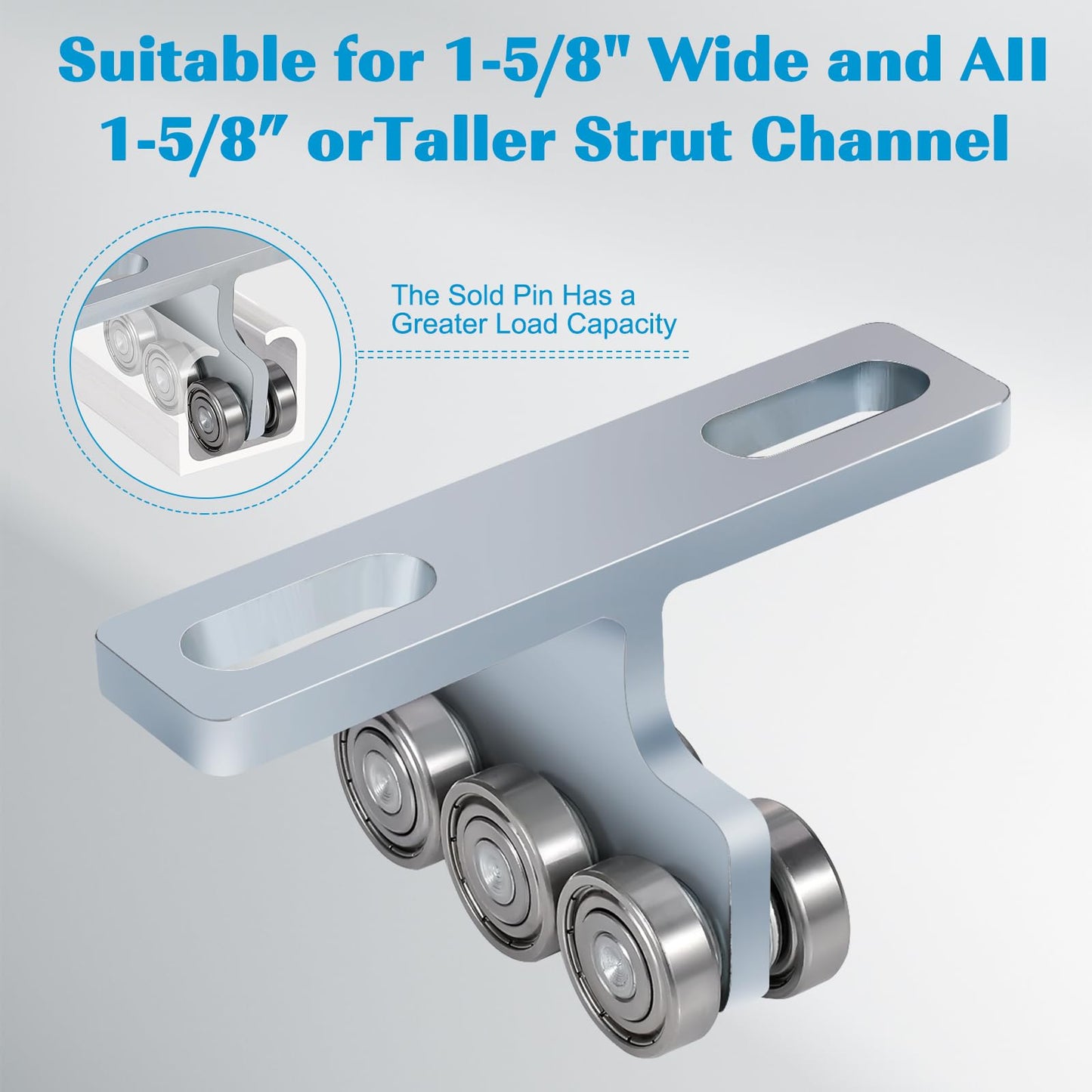 2 Pcs Electric Hoist Trolley for PA200-1000,Electric Hoist 6 Wheels Trolley Assembly Used for Unistrut 1-5/8" Wide and All 1-5/8" or Taller Strut Channel,Suitable for Garage Hoist Systems