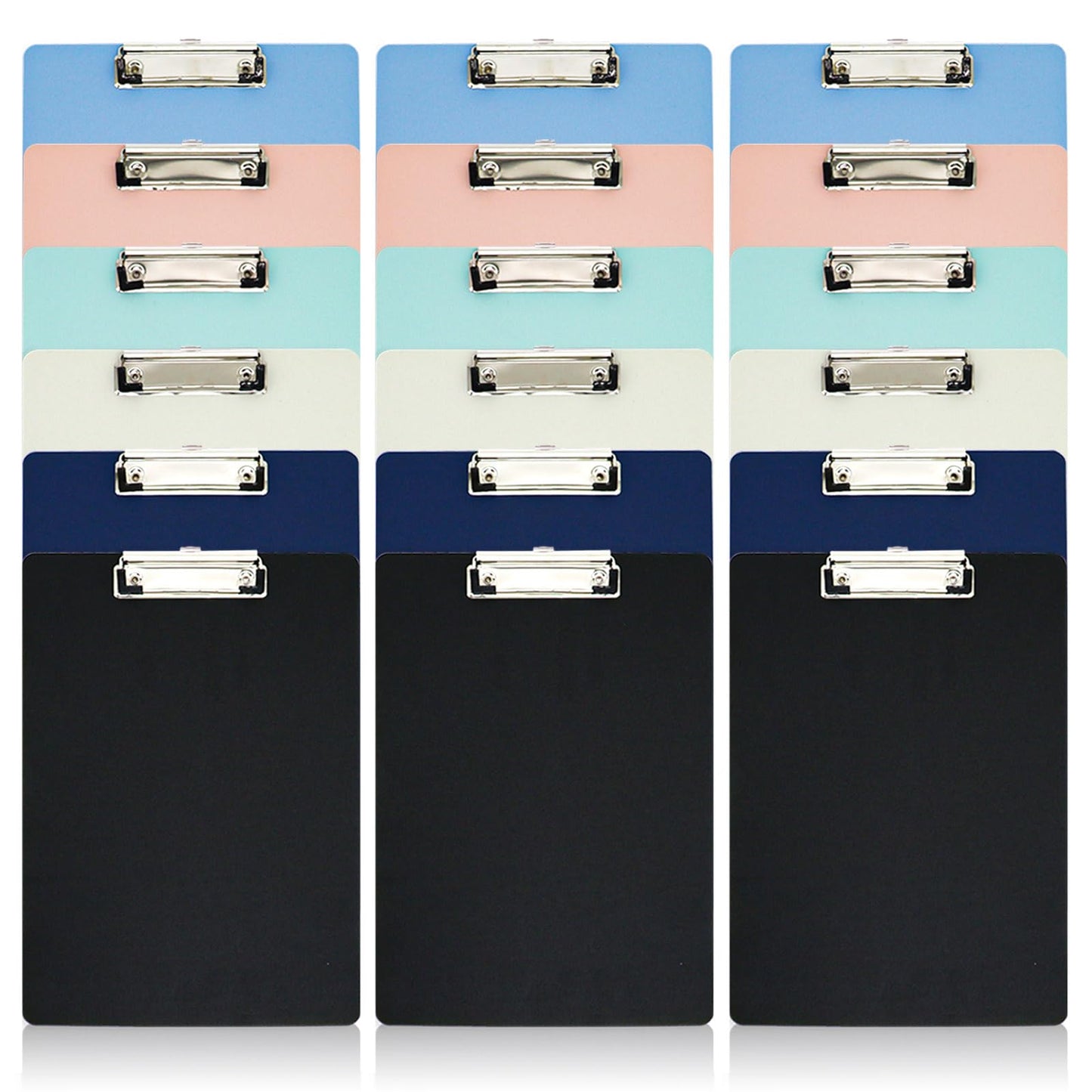BOMEI PACK Color Clipboards 18 Pack, Plastic Bulk Clip Boards for Classroom and Office, A4 12.5 x 9 Inch