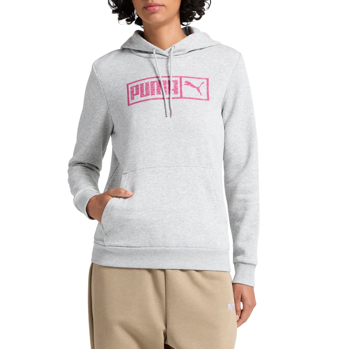 PUMA Women's Graphic Hoodie, Gray, Large
