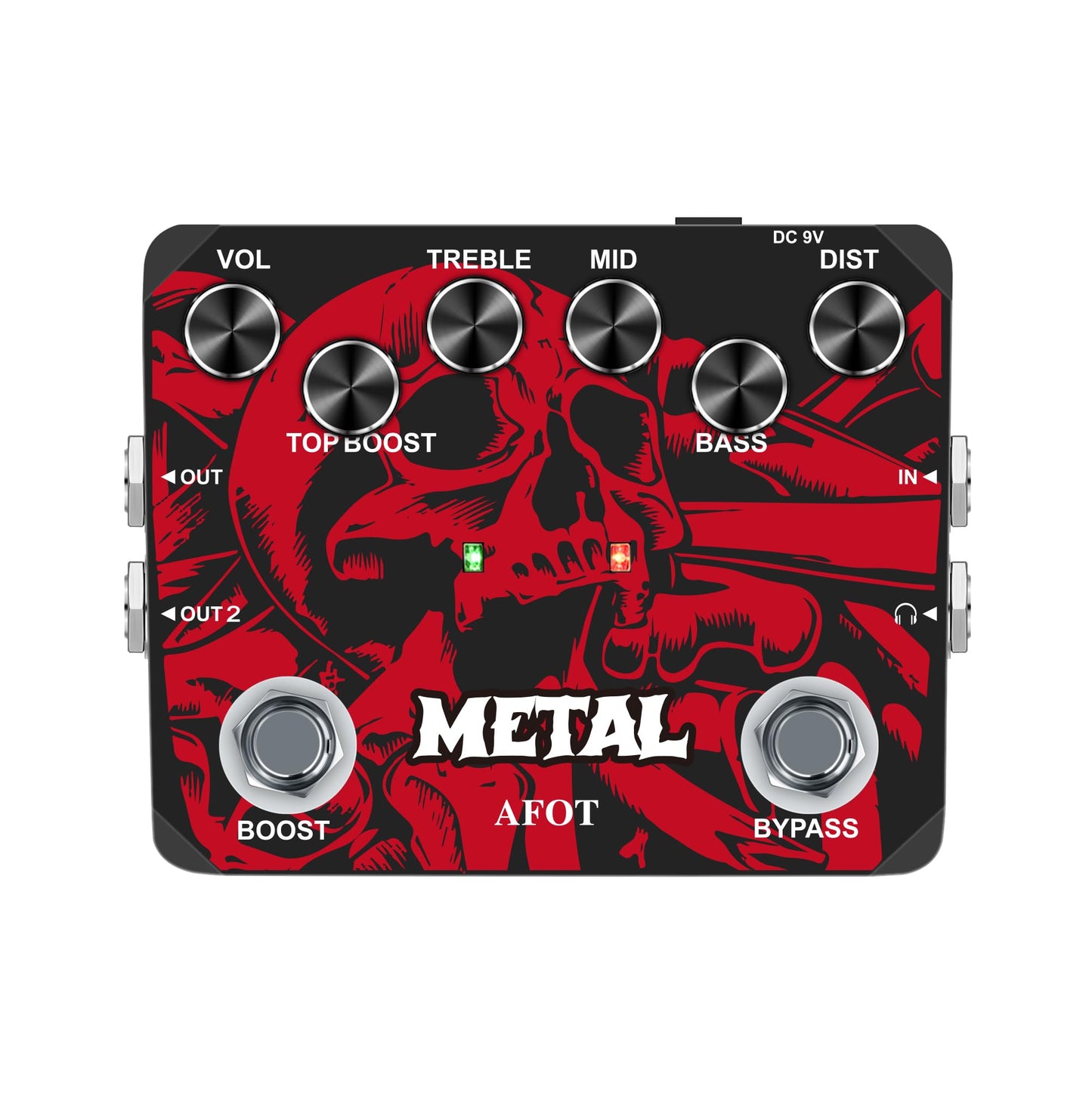 AFOT Heavy Metal Guitar Distortion Pedal Creates Metal Rock Punk Sound Muff Top Boost Distortion Pedal Black Metal Distortion