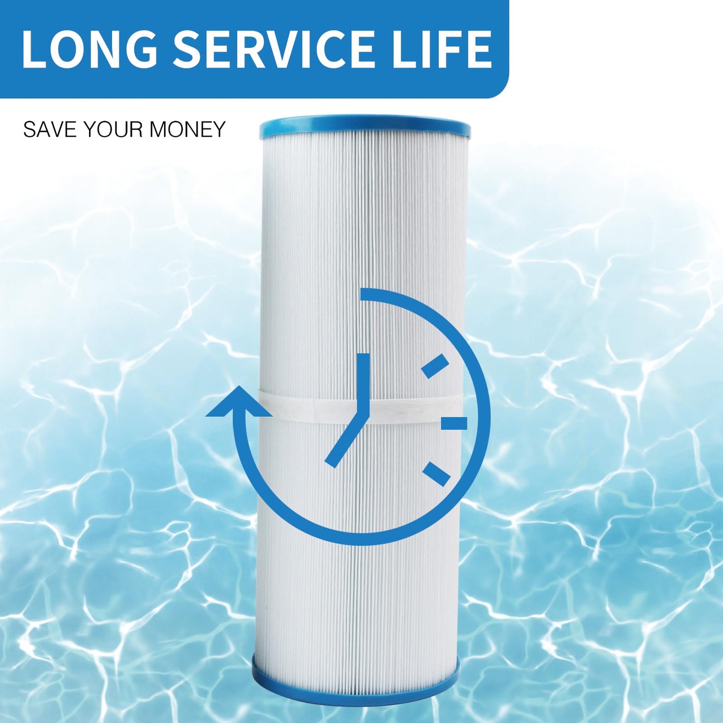 AmiBbon PRB25-IN Spa Filters, Replaces for Unicel C-4326, Filbur FC-2375, FC-2370, Guardian 413-106, 817-2500, 17-2327, 33521, 25392, 303909, R173429, 25 sq.ft. 5X13 Drop in Hot Tub Filter 2 Pack