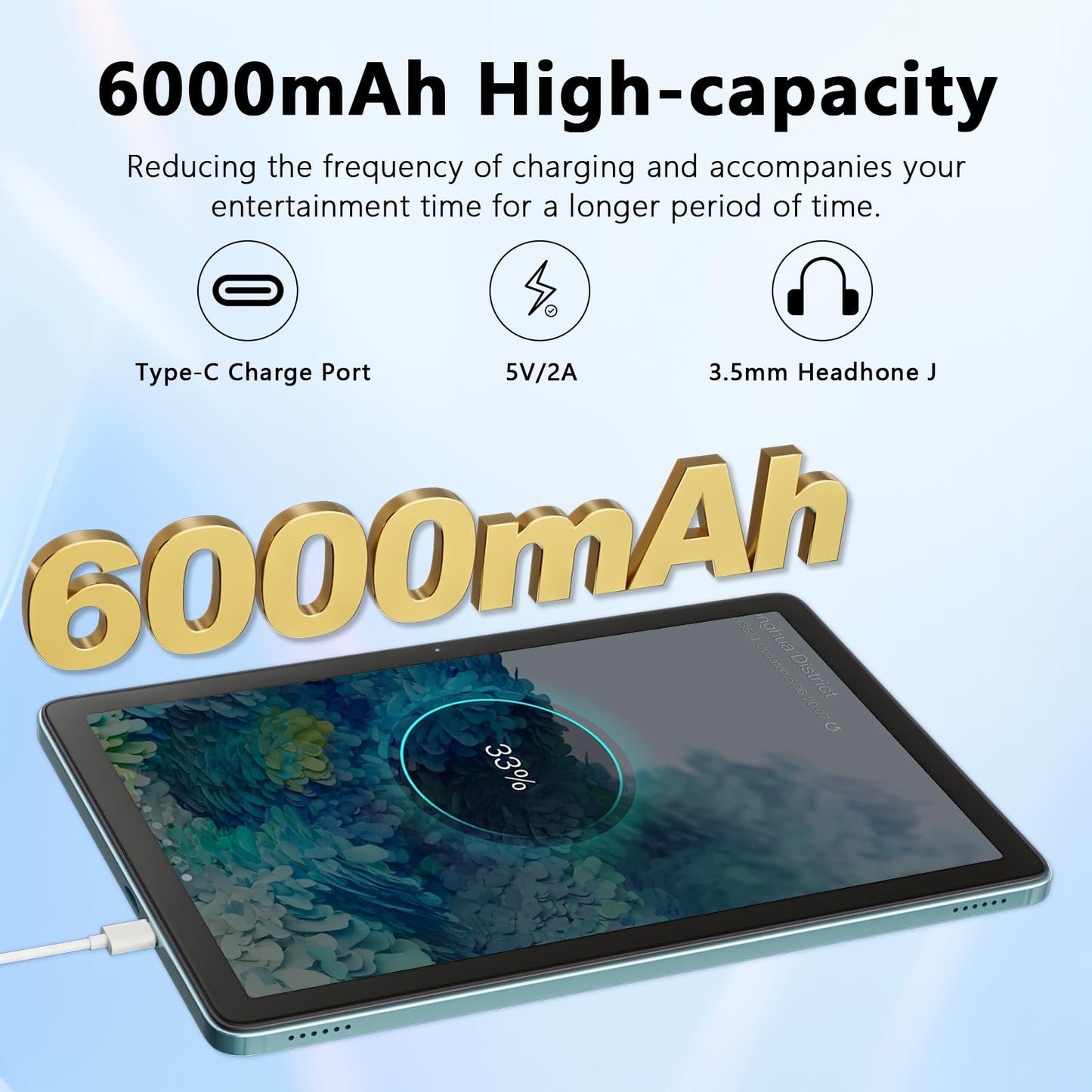 Android 15 Tablet 10 Inch, 24GB RAM+128GB ROM/1TB Expandable, 1.8GHz Octa-core CPU, 1280x800 IPS HD Display, WiFi 6, BT 5.4, 5+8MP Camera, 2 in 1 Tablets with Keyboard Case Mouse Stylus