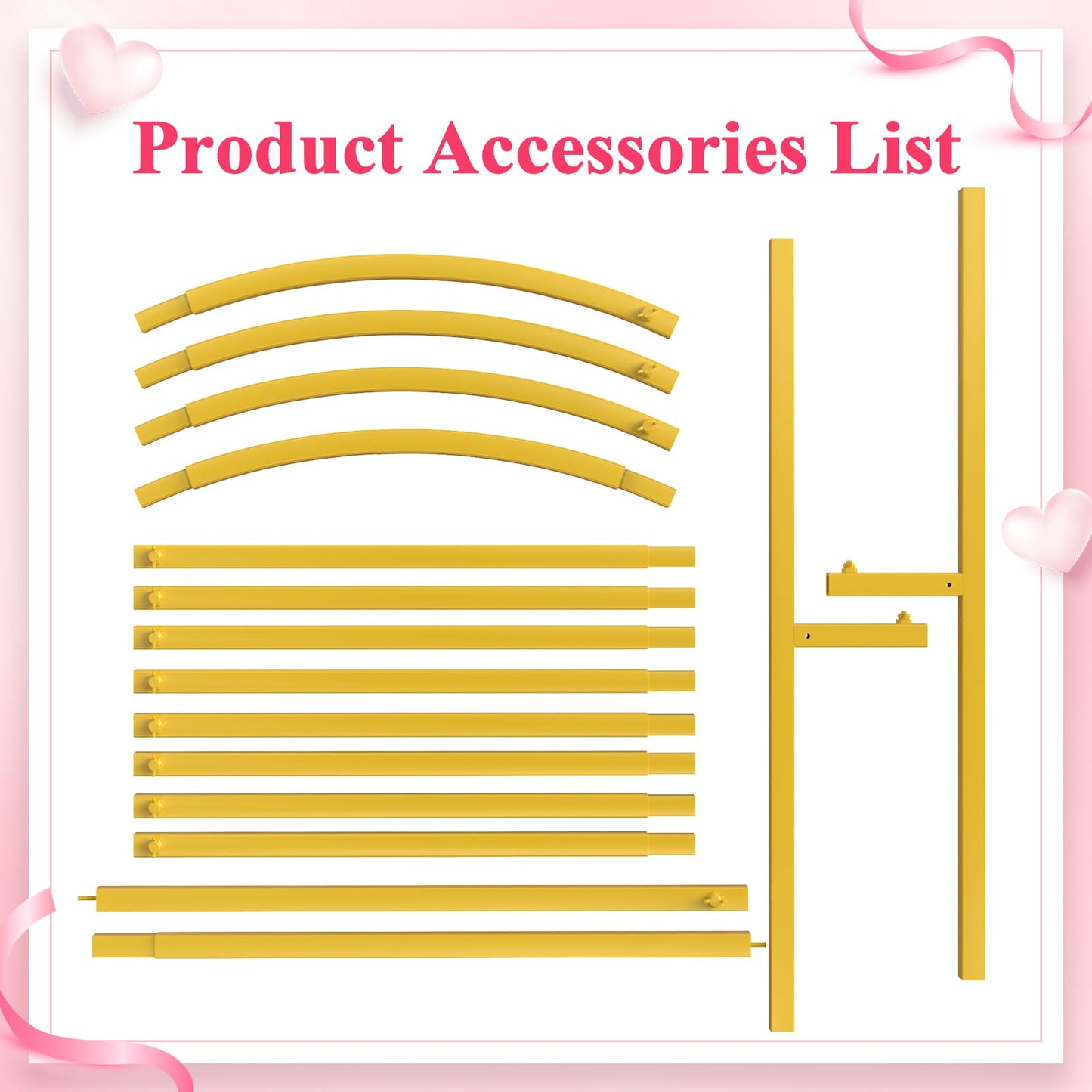 Wokceer 6 FT Wedding Arch Backdrop Stand, Square Gold Metal Arch for Ceremony, Birthday Party, Bridal Baby Shower, Photo Booth, Garden Floral Balloon Decoration