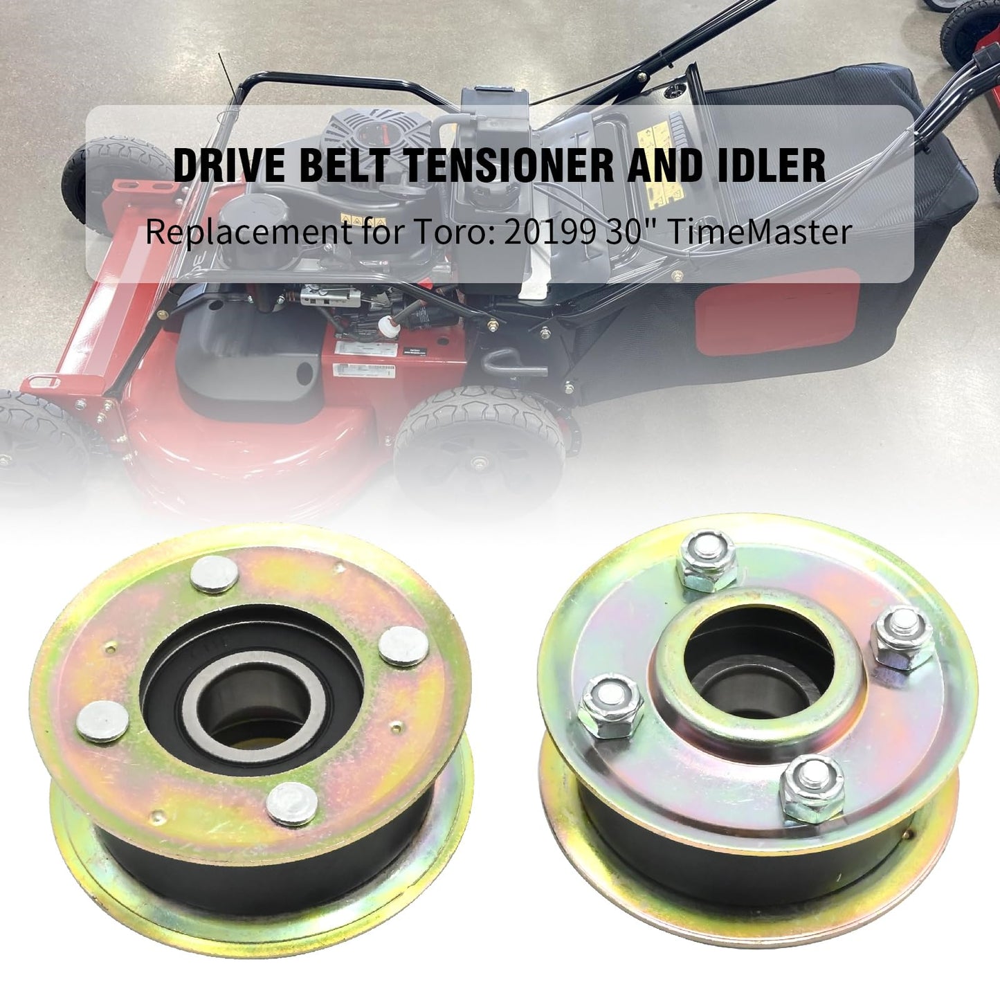 Anxingo 131-4529 Idler Pulley and Belt Kit Replacement for Exmark ECS180 CKA30000 Replacement for Toro 22205TE Lawn Mower Replaces 125-2532 131-4506 121-5763