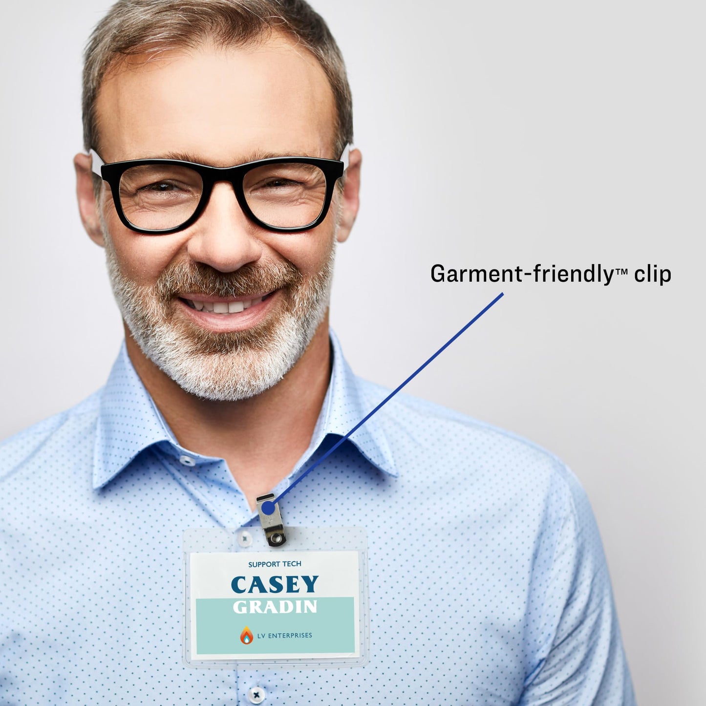 Clip Style Name Badges, Flexible Holder, 3" x 4", White