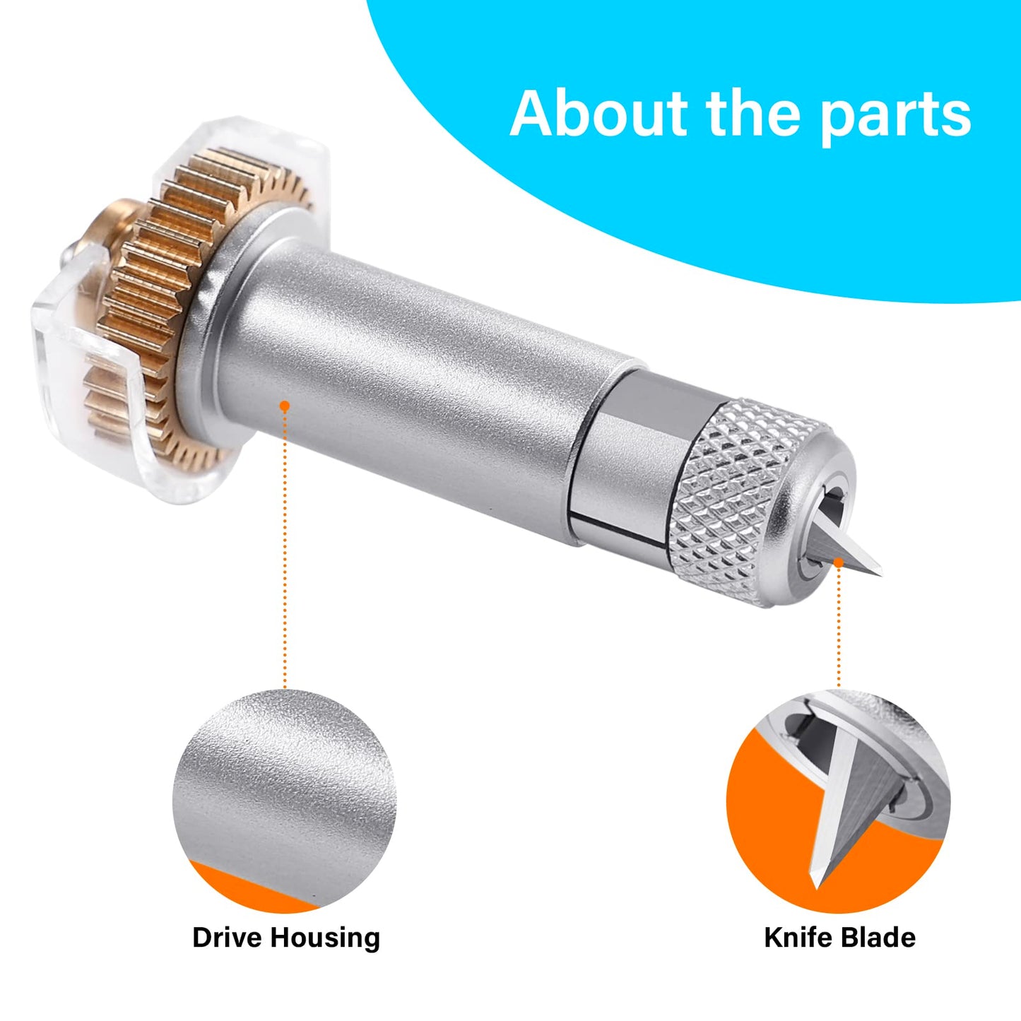 Knife Blade and Drive Housing Works for Maker4/3/Maker, Giftgorde Knife Blade and Drive Housing Perfect for Wood, Mat Board, Chipboard,Leather and More,Create Models, Leather Goods,Puzzles