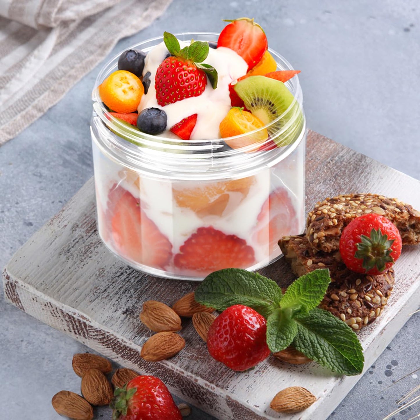 36 Packs 10 OZ Transparent Plastic Jars with black Lids, Body Butter Containers, Cosmetic Containers jars for Kitchen Ingredients, beads, sequins, Lotion, Cream, DIY Crafts and More by KUKLIPJIM.