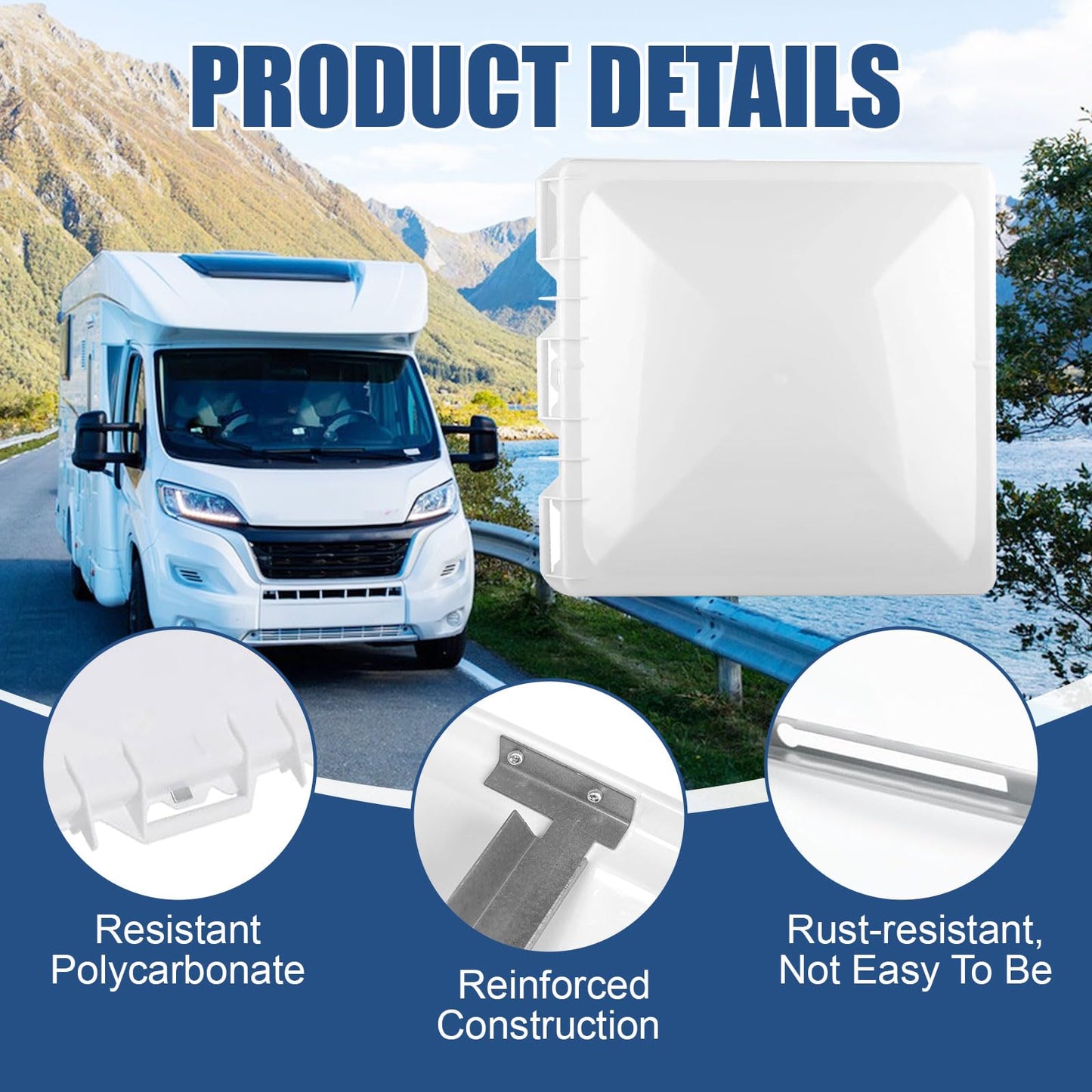 13 Inch Roof Vent Cover Compatible with RV,Universal Trailer Camper Vent Lid for Vent Fan Motorhome Trailer,2 Pack