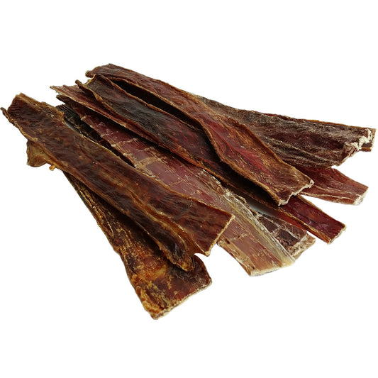 Burgham Beef Gullet Strips for Dogs & Puppies - Natural Dog Treats for Large or Medium Dogs - Oral Health Friendly Dog Chews - 12 Inches (10 Pack)