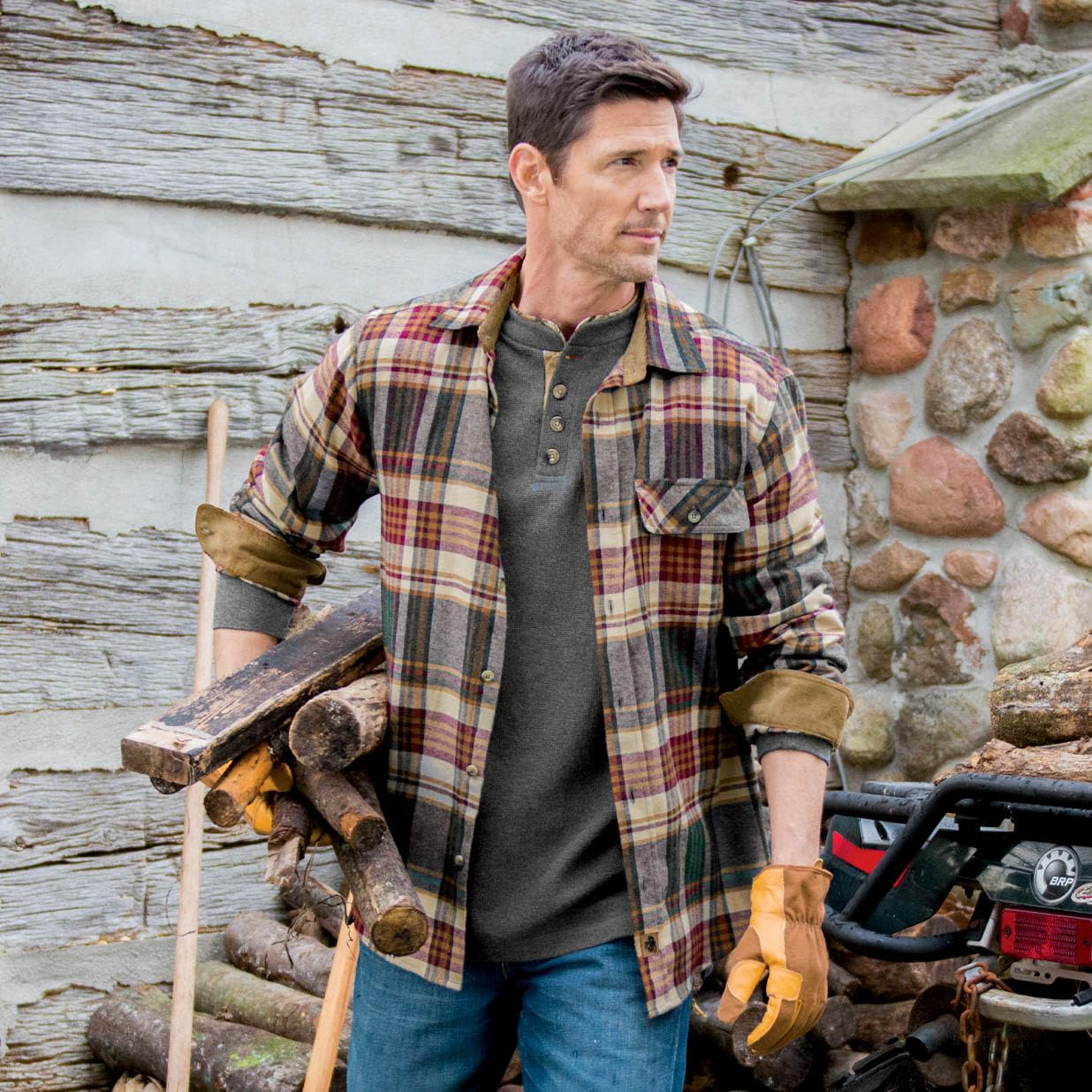 Legendary Whitetails Men's Buck Buck Camp Flannel Shirt, Long Sleeve Plaid Button Down Casual Shirt for Men, with Corduroy Cuffs, Fall & Winter Clothing, Cedarwood Plaid, XX-Large