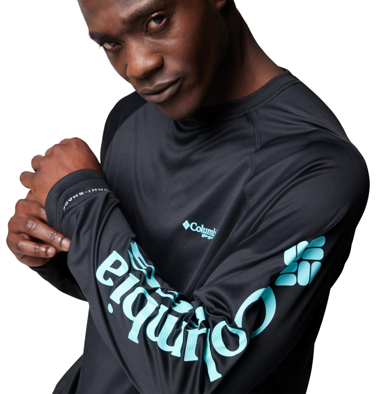 Columbia Men's Terminal Tackle Long Sleeve Shirt, Black/Gulf Stream Logo, X-Large