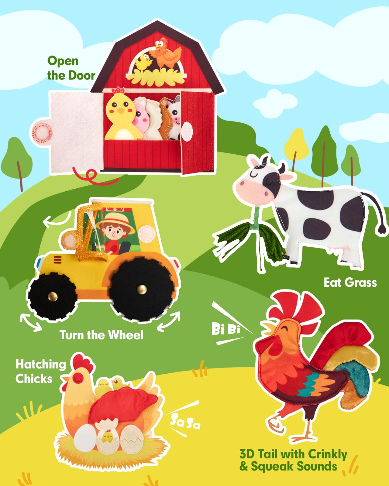 hahaland Busy Books for Toddlers 1-2 - Montessori Toddler Busy Board for 1 2 Year Old, 20 in 1 Quiet Book Educational Toddler Toys for 1 2 3 Year Old Boy Girls Gifts, Travel Toys for Toddlers 1-3
