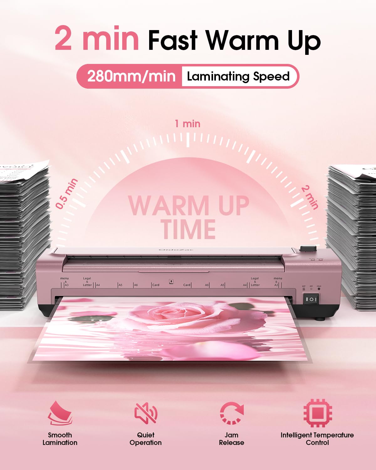 11 x 17 Laminator, Thermal & Cold Laminator Machine, Auto-Feed Jam-Free, Includes 20 Sheets, Cutter & Corner Rounder, for Photos, Letter to Legal, Home Office School, Personal & Commercial (Red)