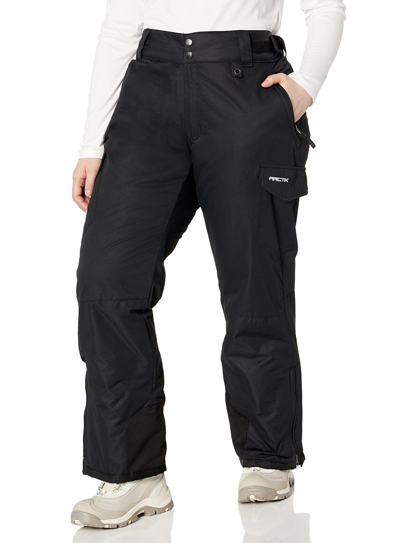Arctix Women's Snow Sports Insulated Cargo Pants, Black, X-Small (0-2) Regular