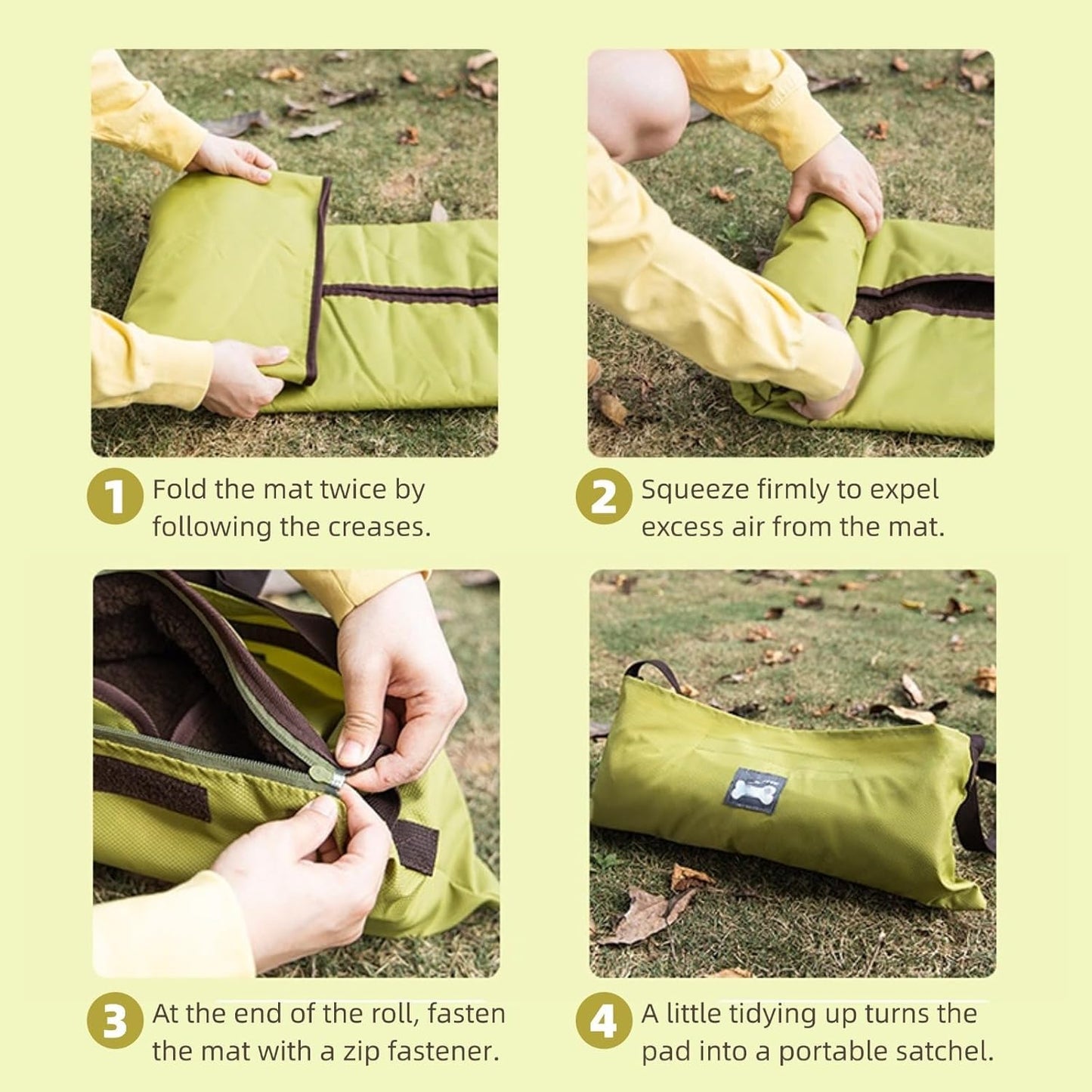 Zjyufy Travel Dog Bed Mat for Camping, Outdoor Dog Mat Pad, Portable Foldable Water Resistant Travel Dog Bed Mat for Small Medium Large Dogs