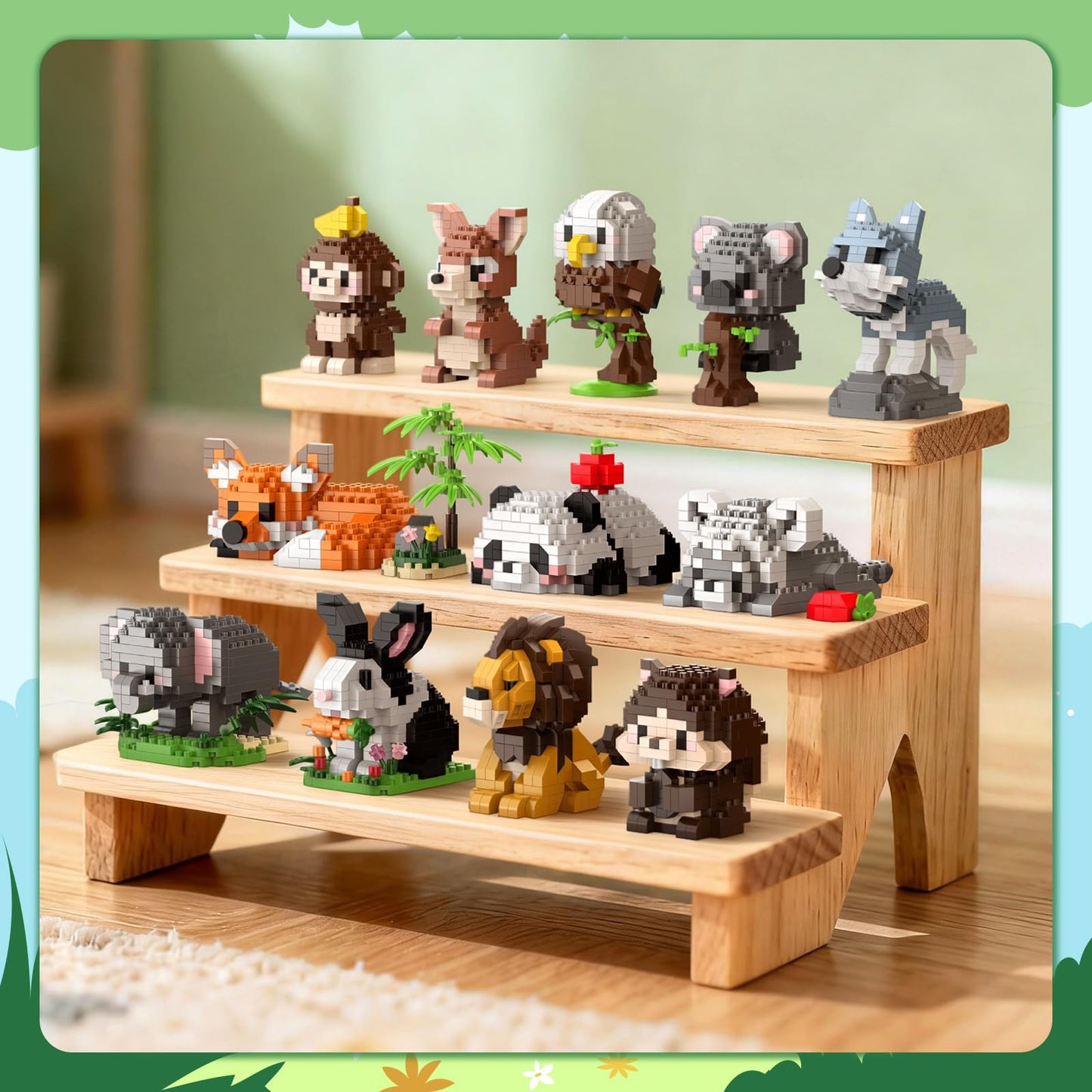 12 Pack Animal Party Favors Building Sets, Mini Animals Building Blocks Decor Model Kits, Goodie Bags Stuffers, Classroom Small Prize Toys Gifts for Adults Teens Age 14+