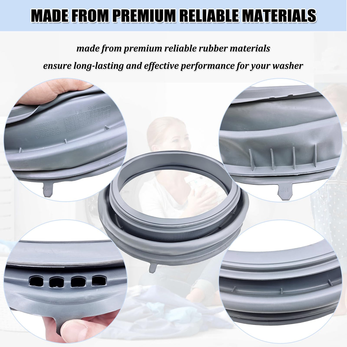 W10290499 WPW10381562 Washer Door Bellow, W10381562 Washing Machine Door Boot Seal Gasket Replacement Parts AP6020669, PS11753988