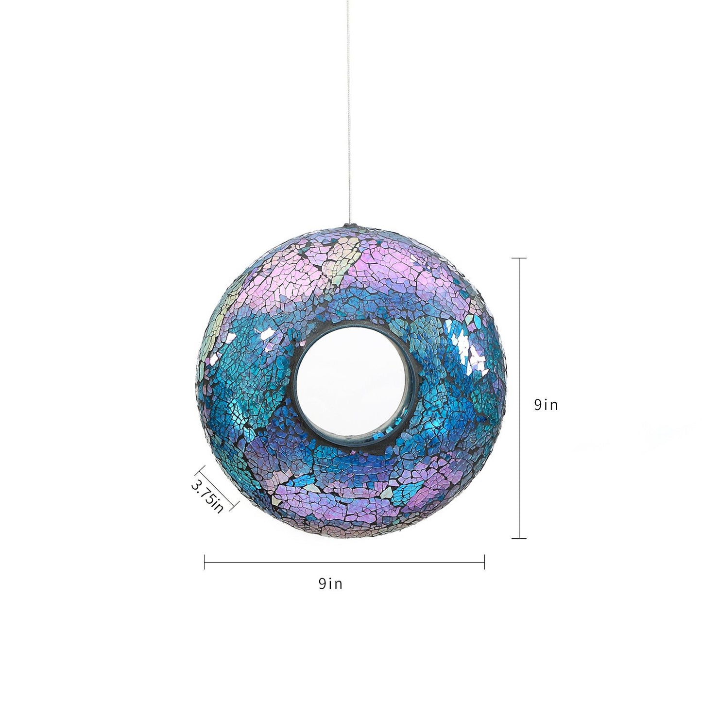 Mosaic Bird Feeder Circle Hanging Birdfeeder for Outdoor Garden Decoration