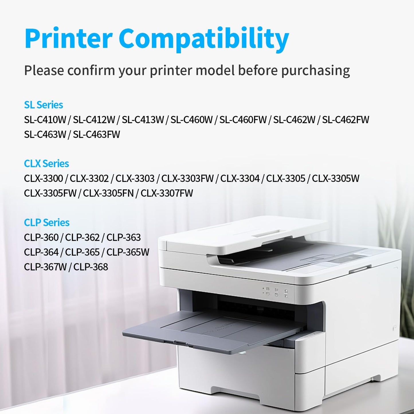 EASYPRINT (2X Black) Compatible 406S CLT-406S Toner Cartridge CLT-K406S Used for Samsung CLP-360/365/366W, CLX-3303/3305/3306, SL-C460FW/C463W Printer, (2-Pack)