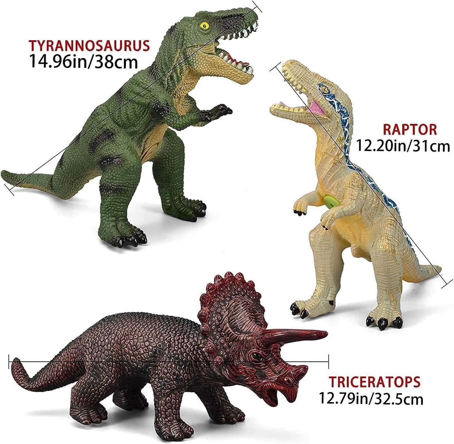 Gzsbaby 6 Piece Jumbo Dinosaur Toys for Kids and Toddlers 3-5, Large Soft Figures for Dinosaur Lovers - Perfect Party Favors, Birthday Gifts